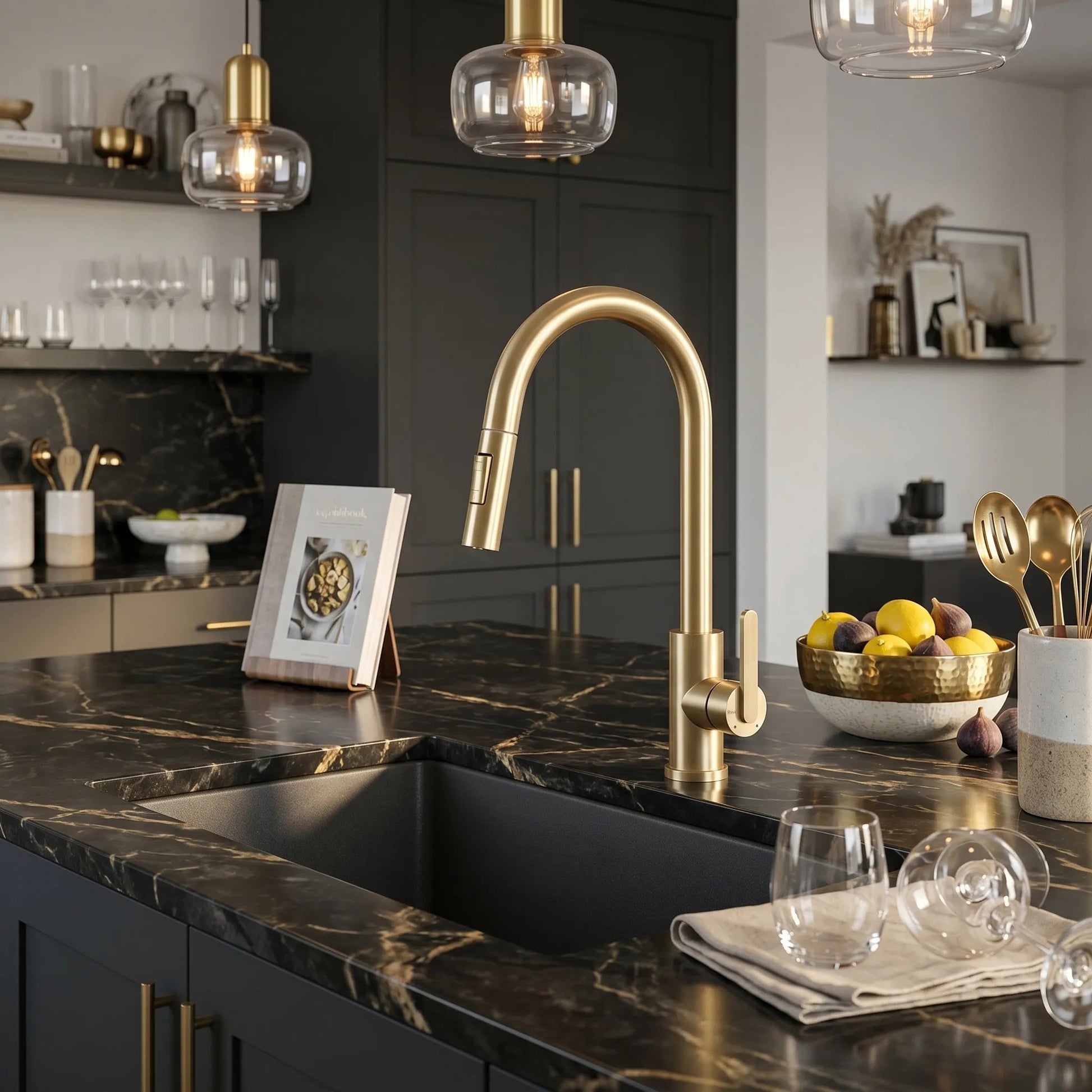 Baterie de bucătărie REA Ontario Brush Gold  3