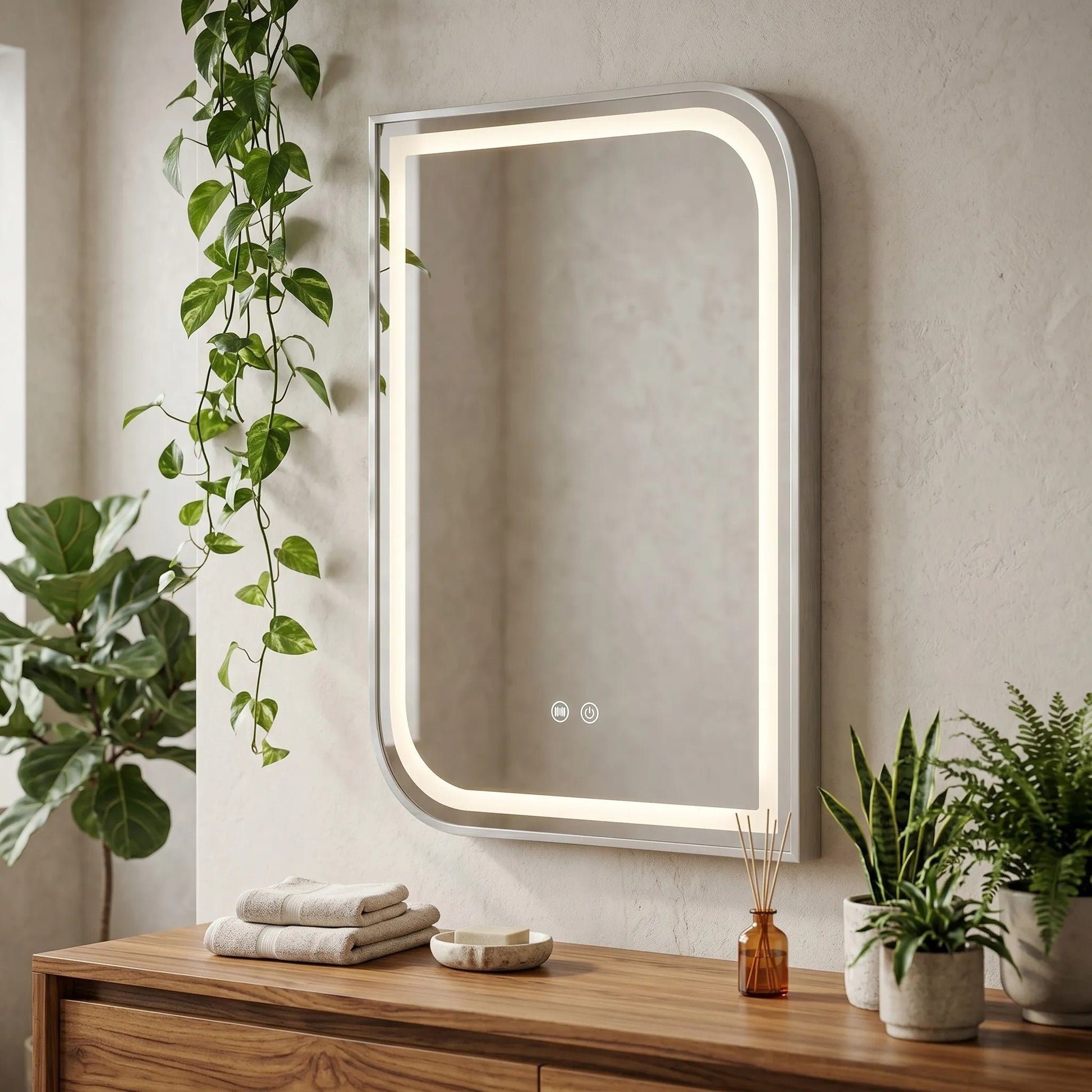Oglindă LED ZONE 80x60 BRUSH NICKEL  3