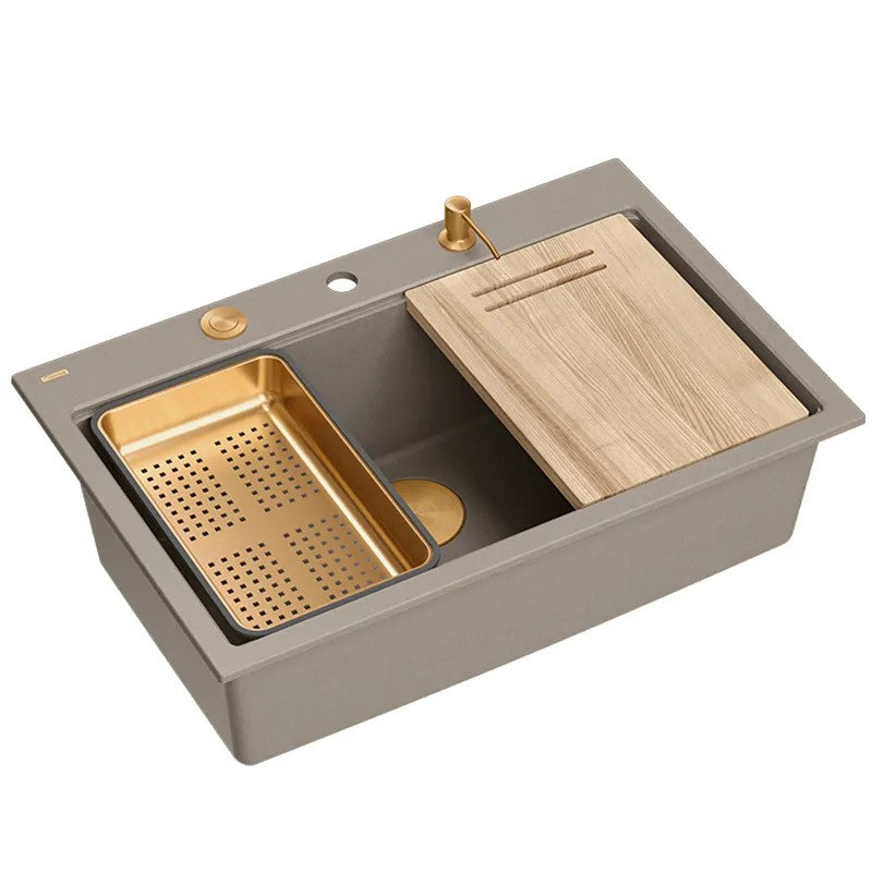 Chiuveta Din Granit MARC 110 WORKSTATION Beige Dop Auriu 3