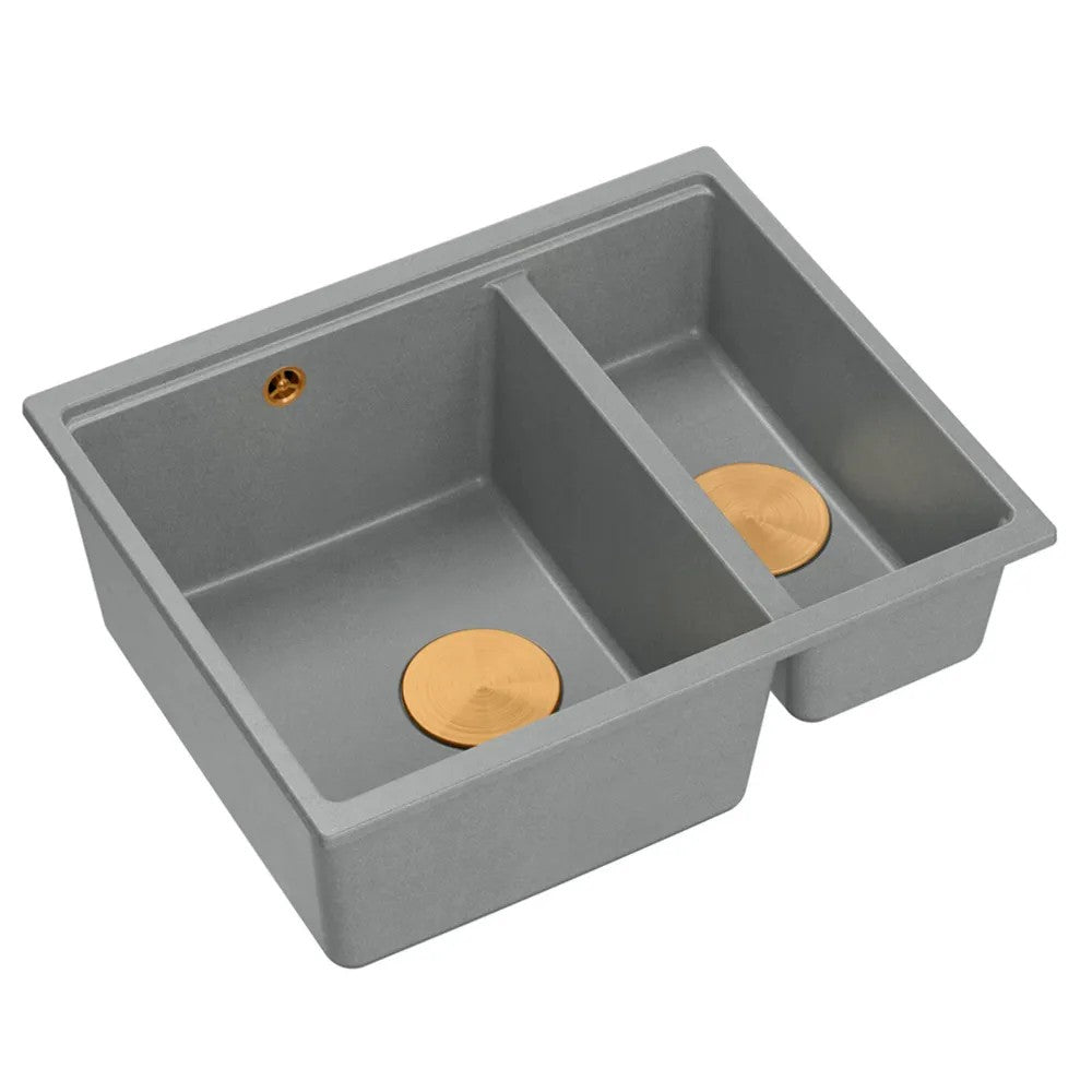 Chiuveta Din Granit Logan 150 Grey Metallic Dop Nichel Periat 3