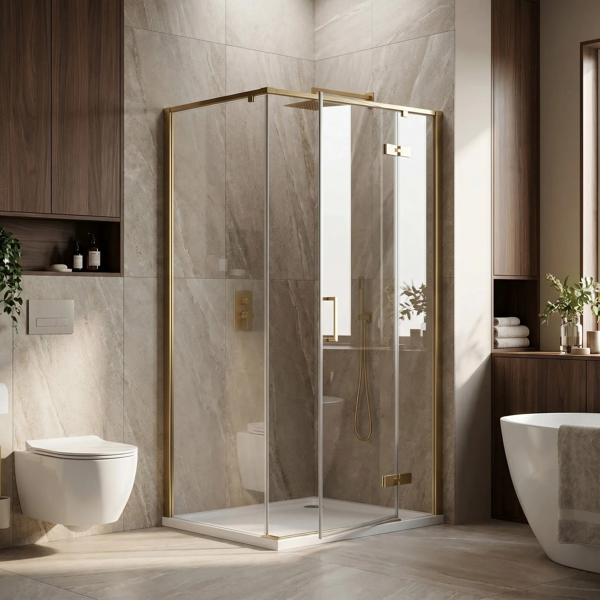 Cabina De Dus Rea Bruno 100x80 Brush Gold 3