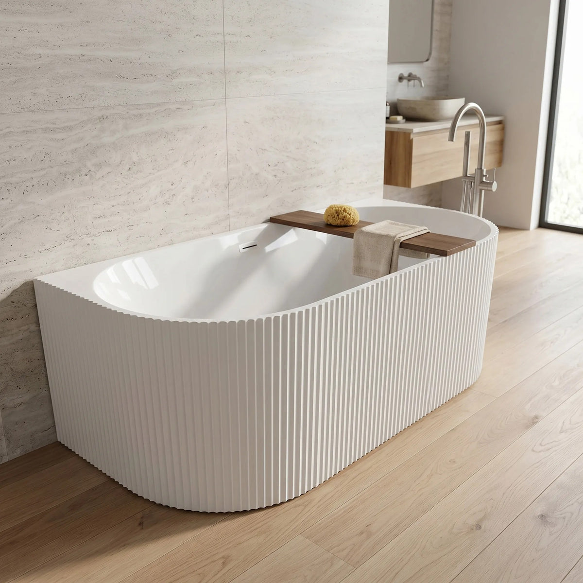 Cada Din Acril Freestanding VENETA 170cm Capac Dop Negru 3