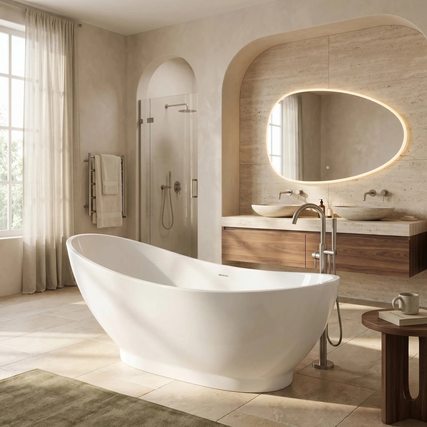 Cadă Freestanding Rea Sorento 180 Capac Dop Alb 3