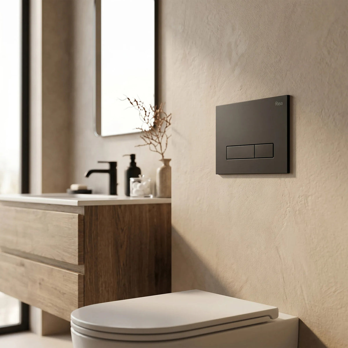 Set Cadru Îngropat Slim 024N Pentru WC Cu Buton HD Black 3