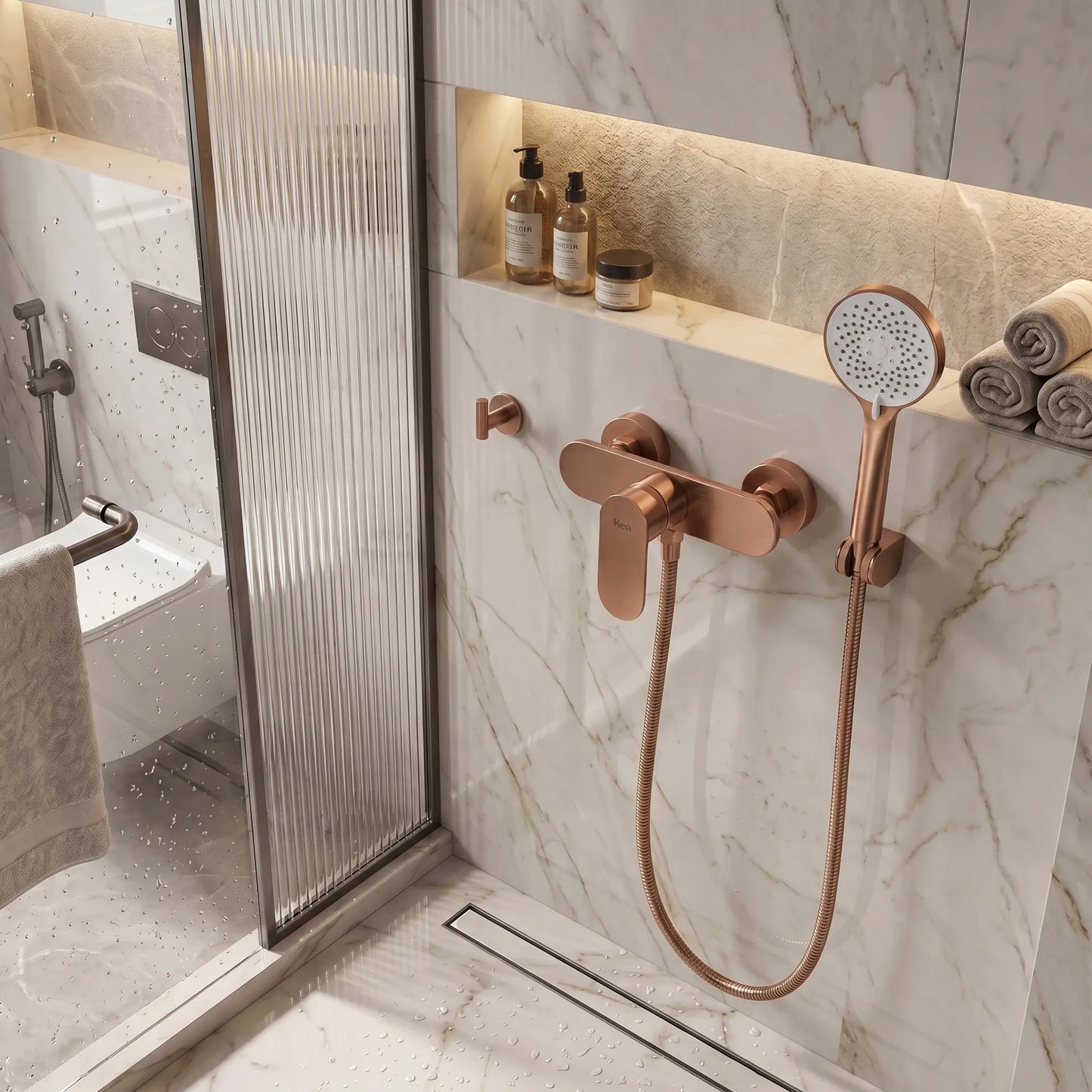 Baterie De Duș REA DROP Brush Copper 3