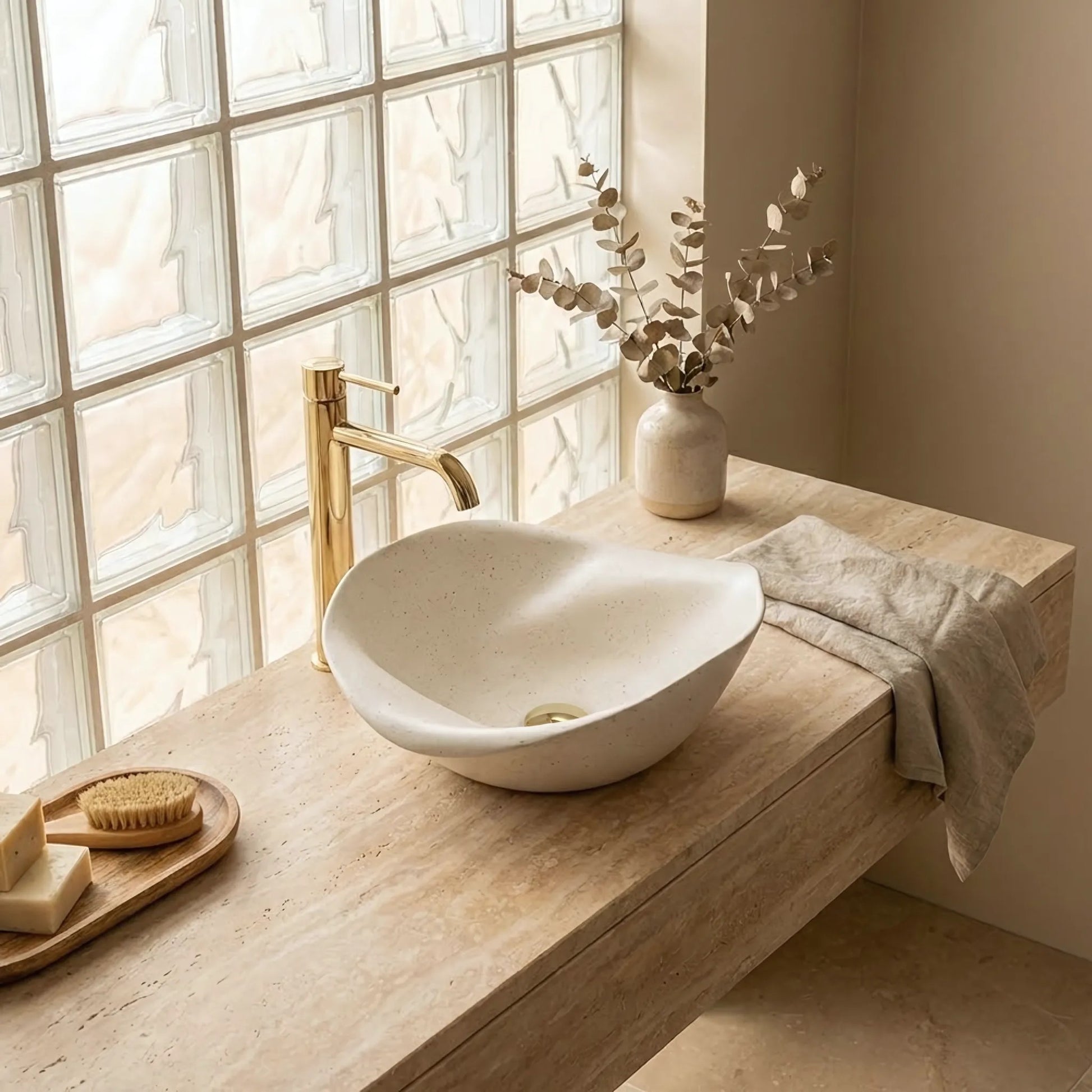 Lavoar Ceramic Pentru Blat REA HM-34B Handmade ART 3
