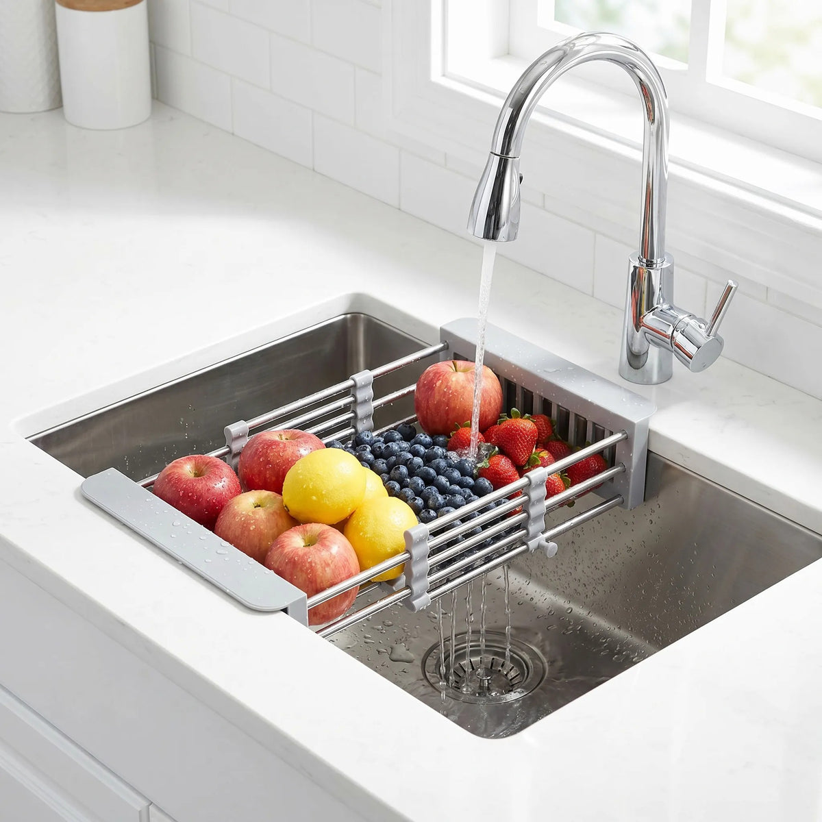Suport Telescopic Pentru Scurgerea Vaselor Pe Chiuvetă REA P14487A Grey 3