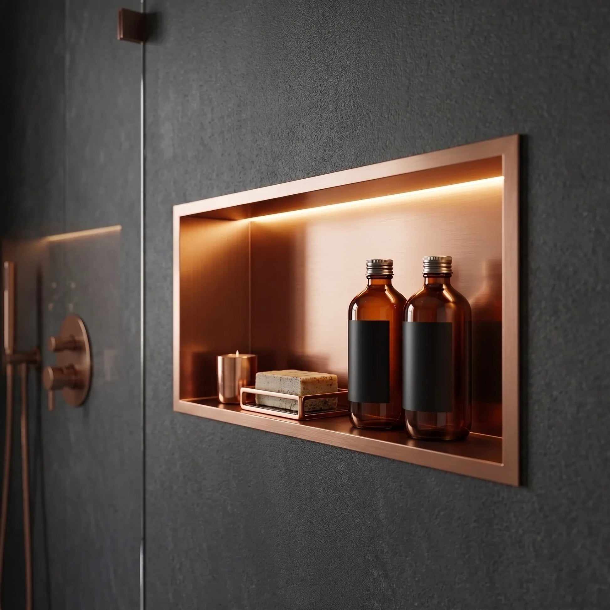 RAFT BAIE INCASTRAT PERETE LED 30x60 Brush Copper 3