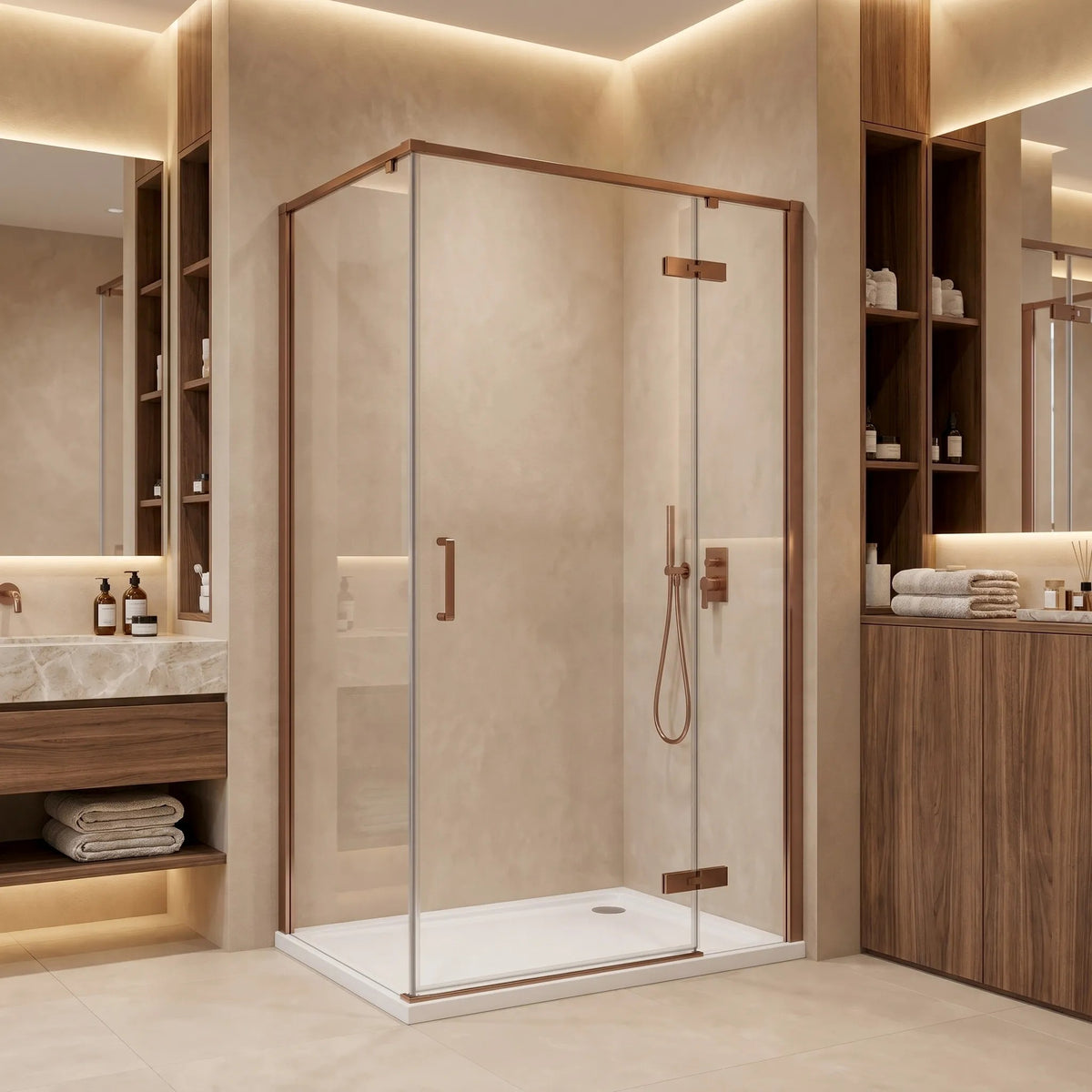 Cabina De Dus Rea Bruno 100x80 Brush Copper 3
