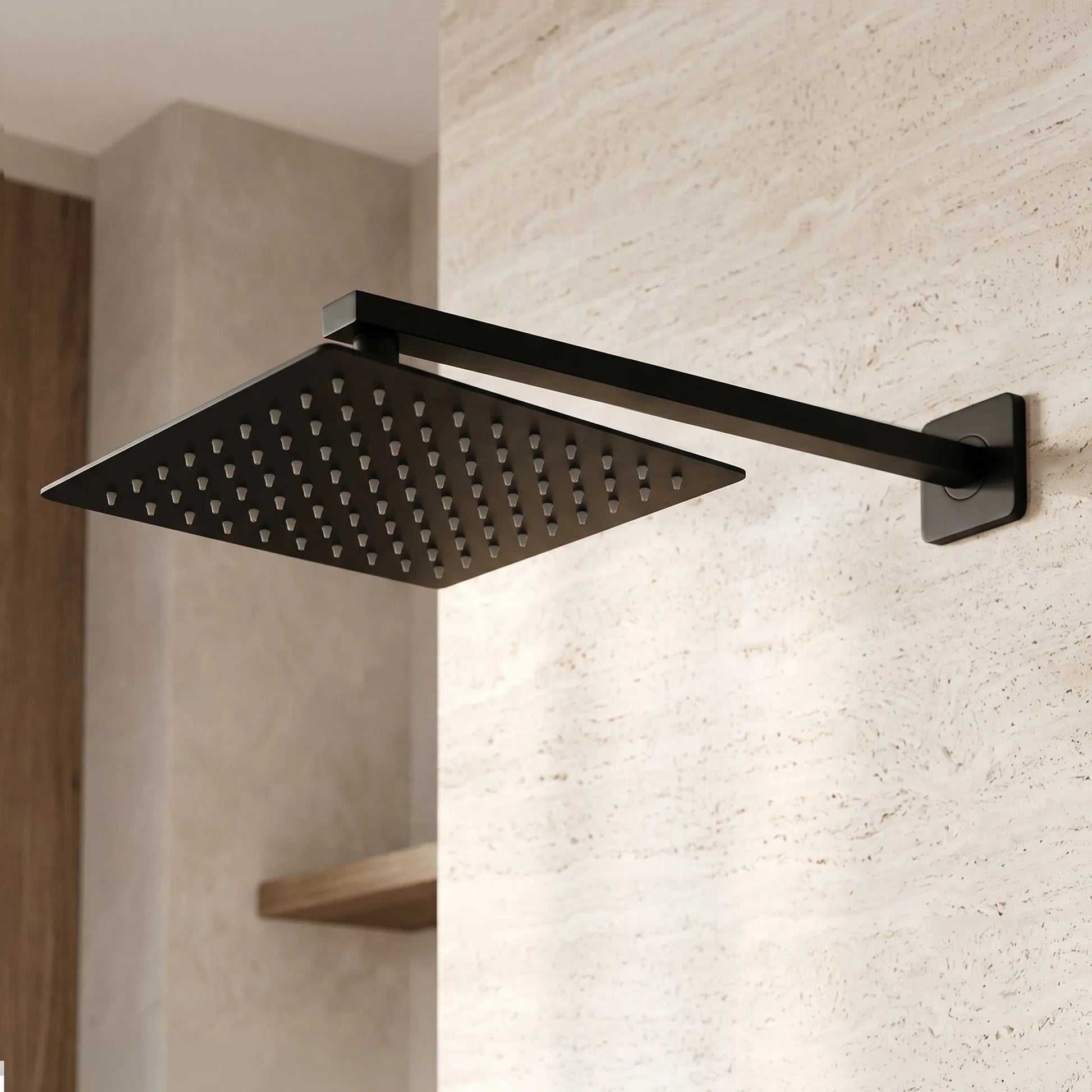 Pălărie De Duș Pătrată REA JS-P015B 25cm Black 3