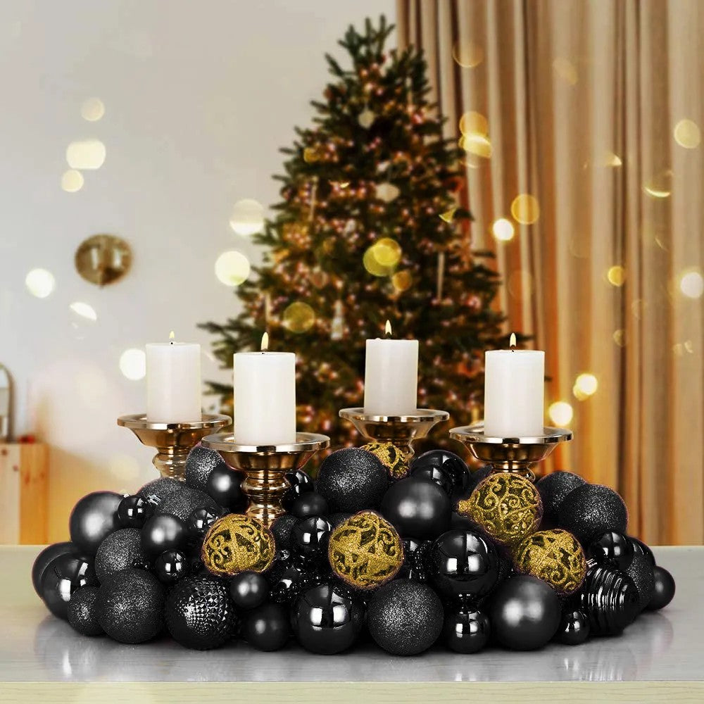 BOMBKI CHOINKOWE CZARNE 100SZT KL-21X04 3