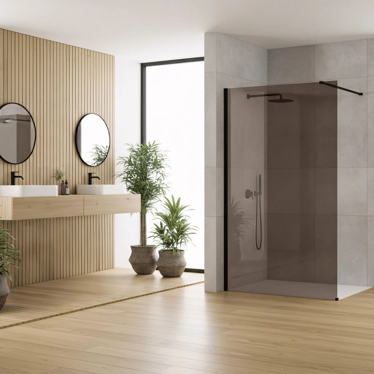 Paravan De Dus Rea Flexi Brown / Black 140 3