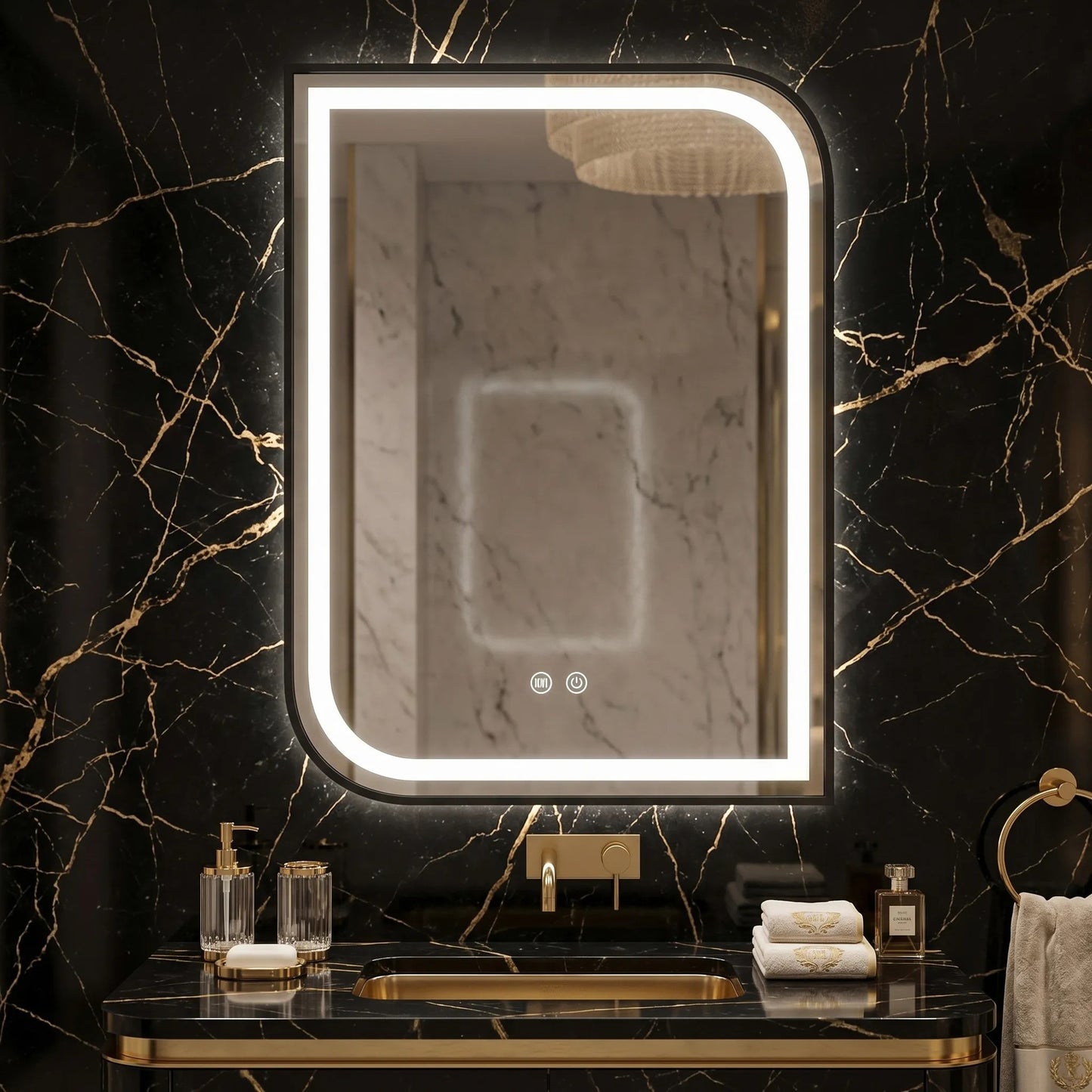 Oglindă LED ZONE 80X60 BLACK  3