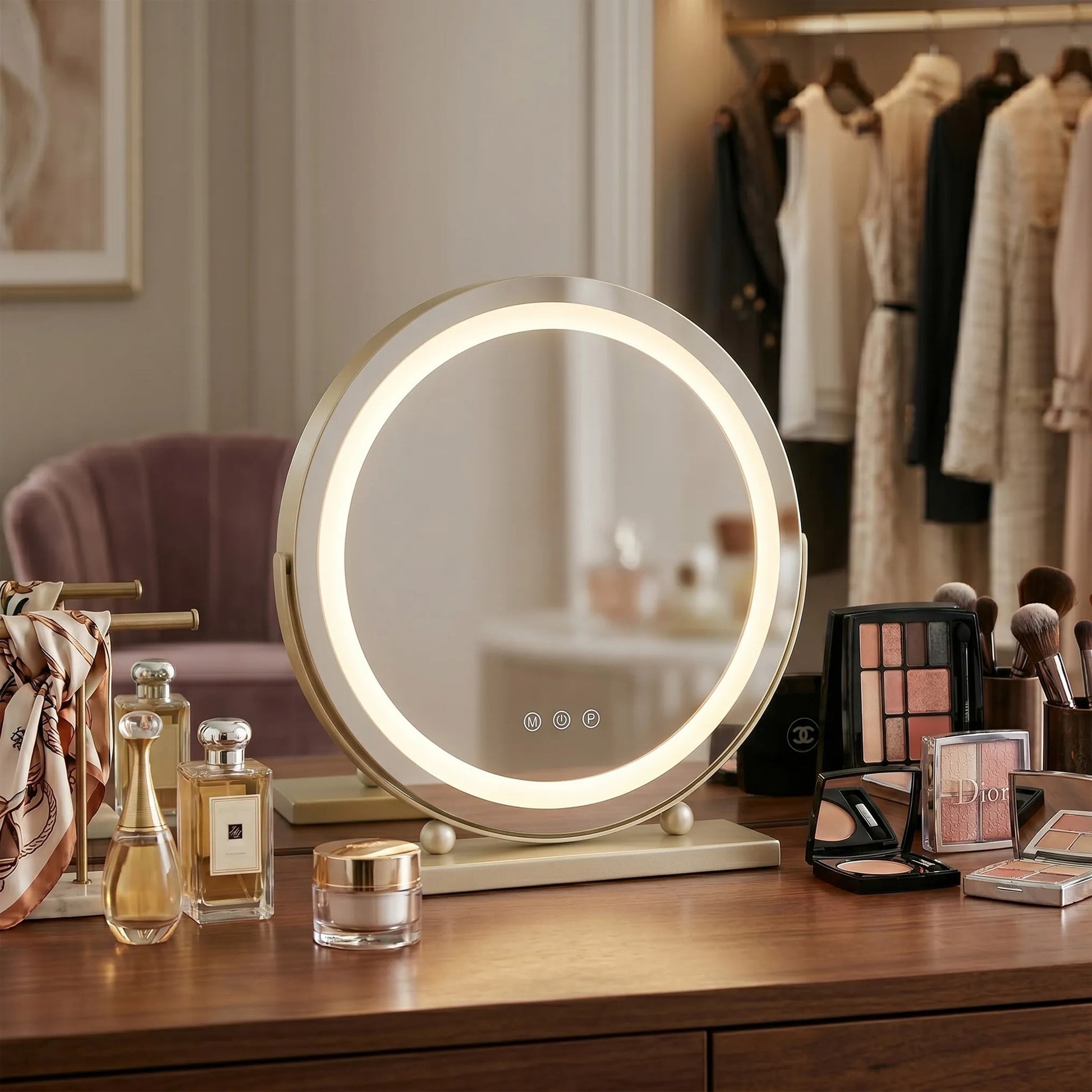 Oglindă LED MAKE-UP L.Gold 40 cm  3