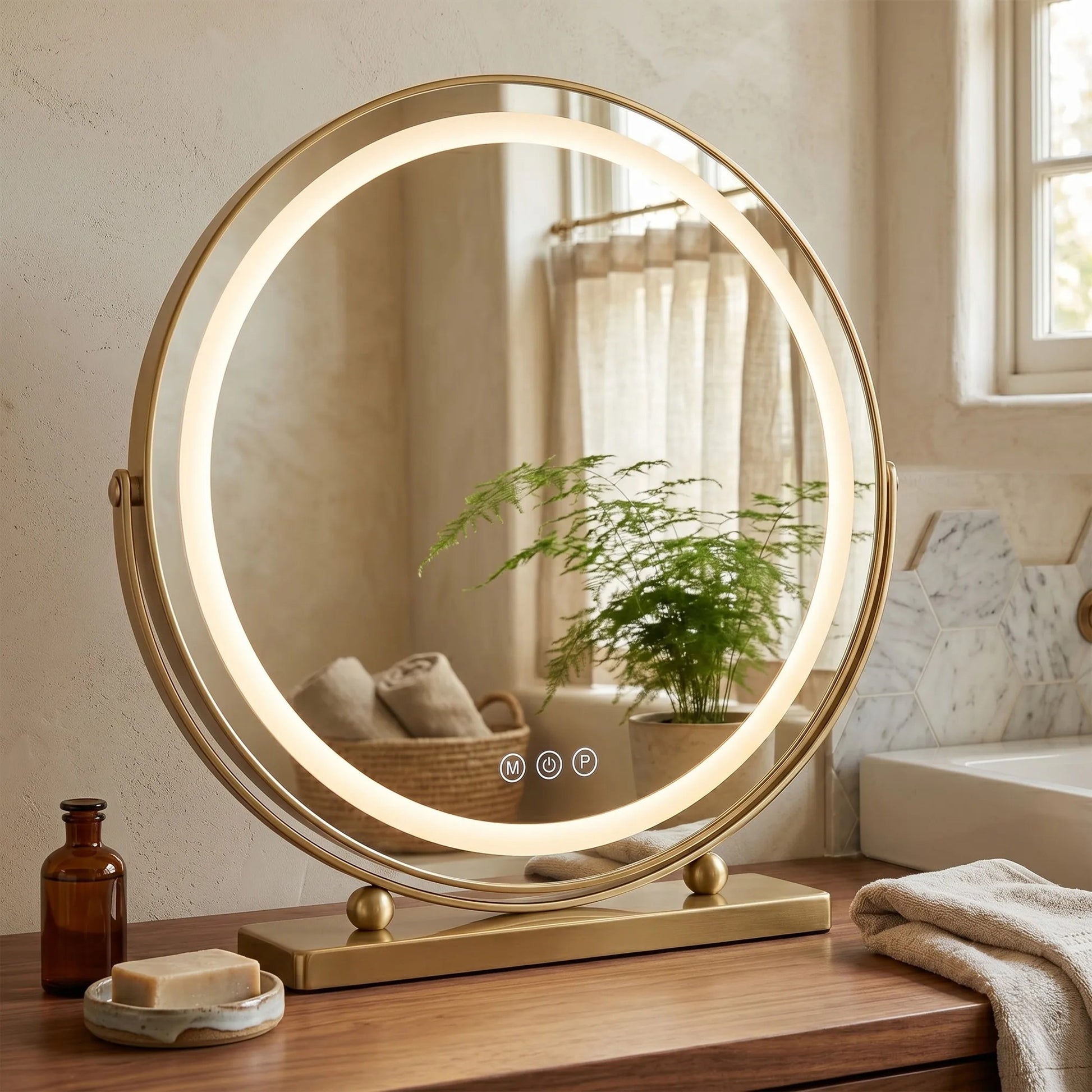 Oglindă LED MAKE-UP L.Gold 50 cm  3