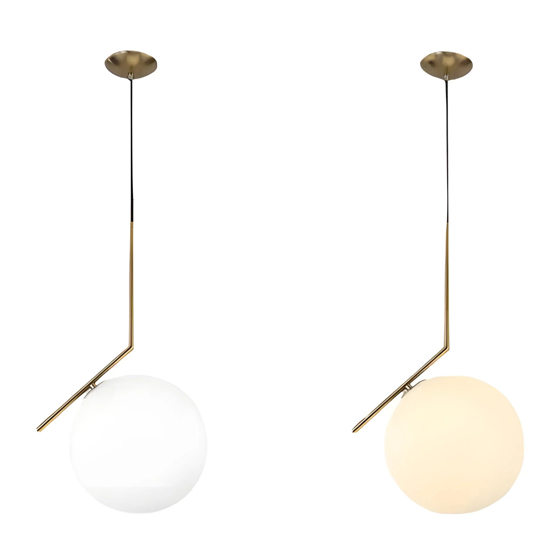 Lampă de tavan suspendata din sticlă aurie alba G106-1W Gold White  3