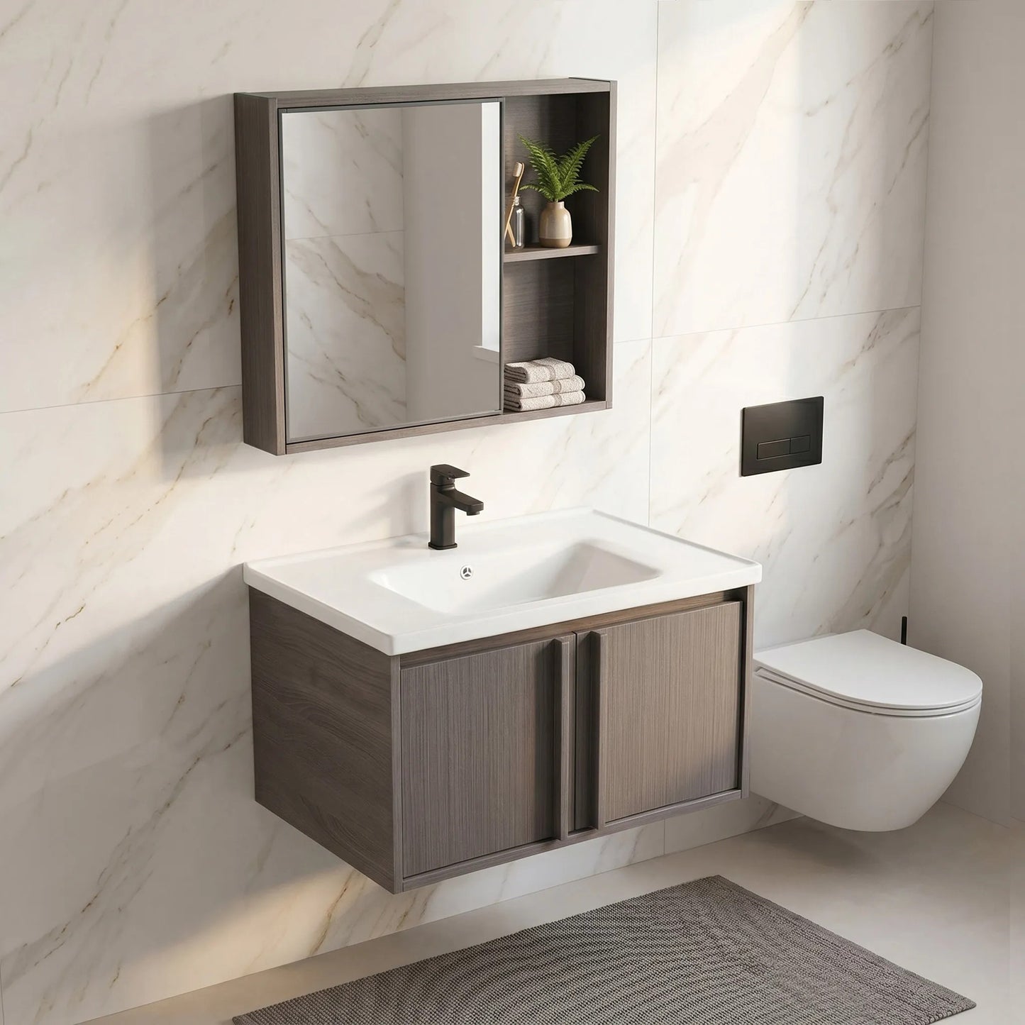 Set mobilier de baie cu lavoar Gama T25023 KJM 70CM  3