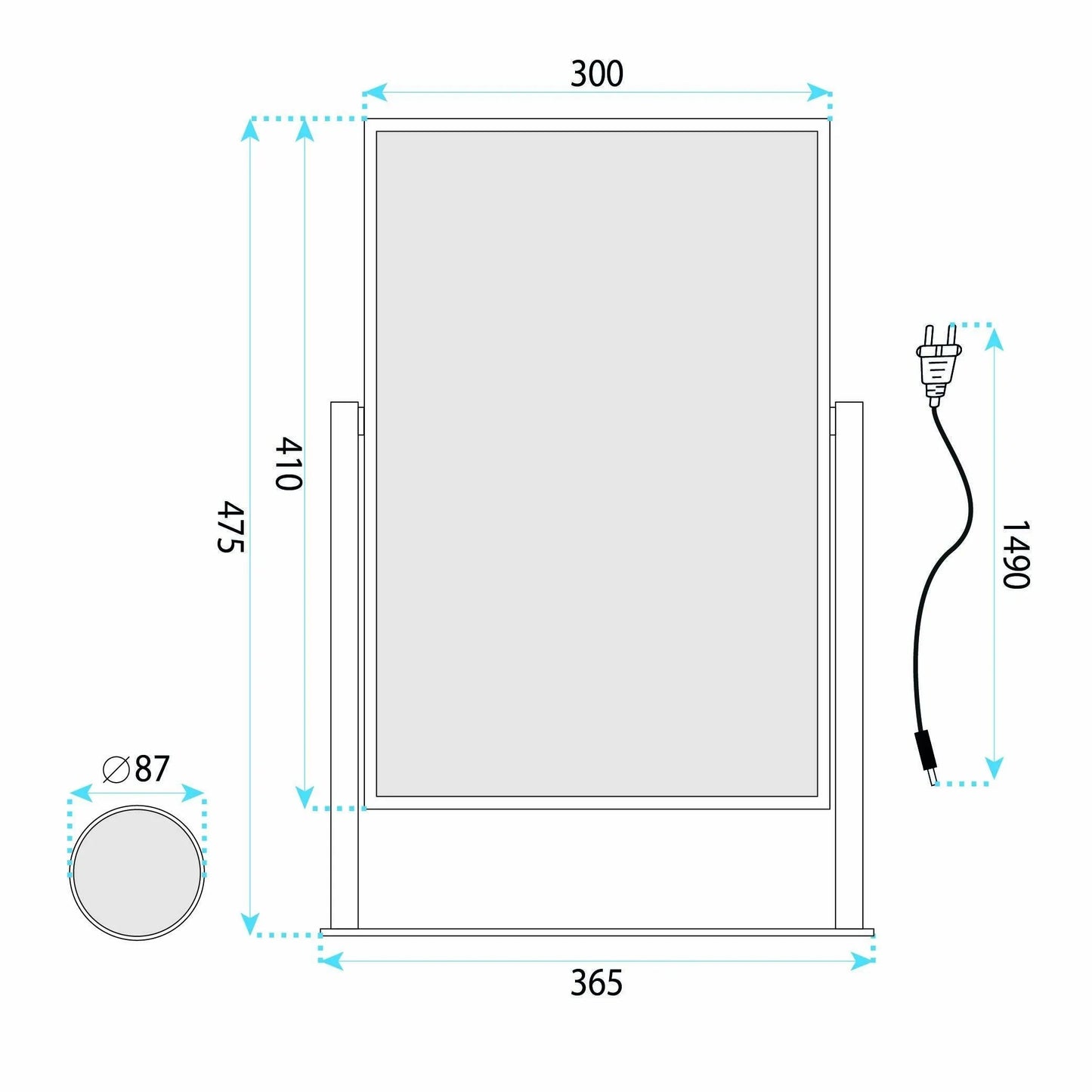Oglindă LED LUMI White 30x40cm  3