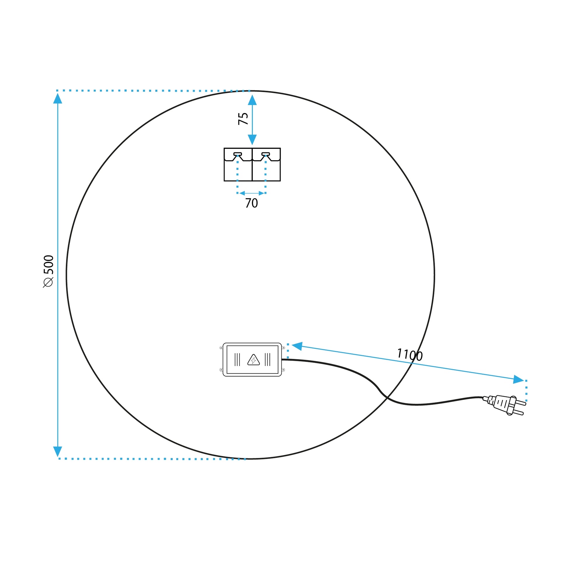 Oglindă Led 50cm Hzj050  11