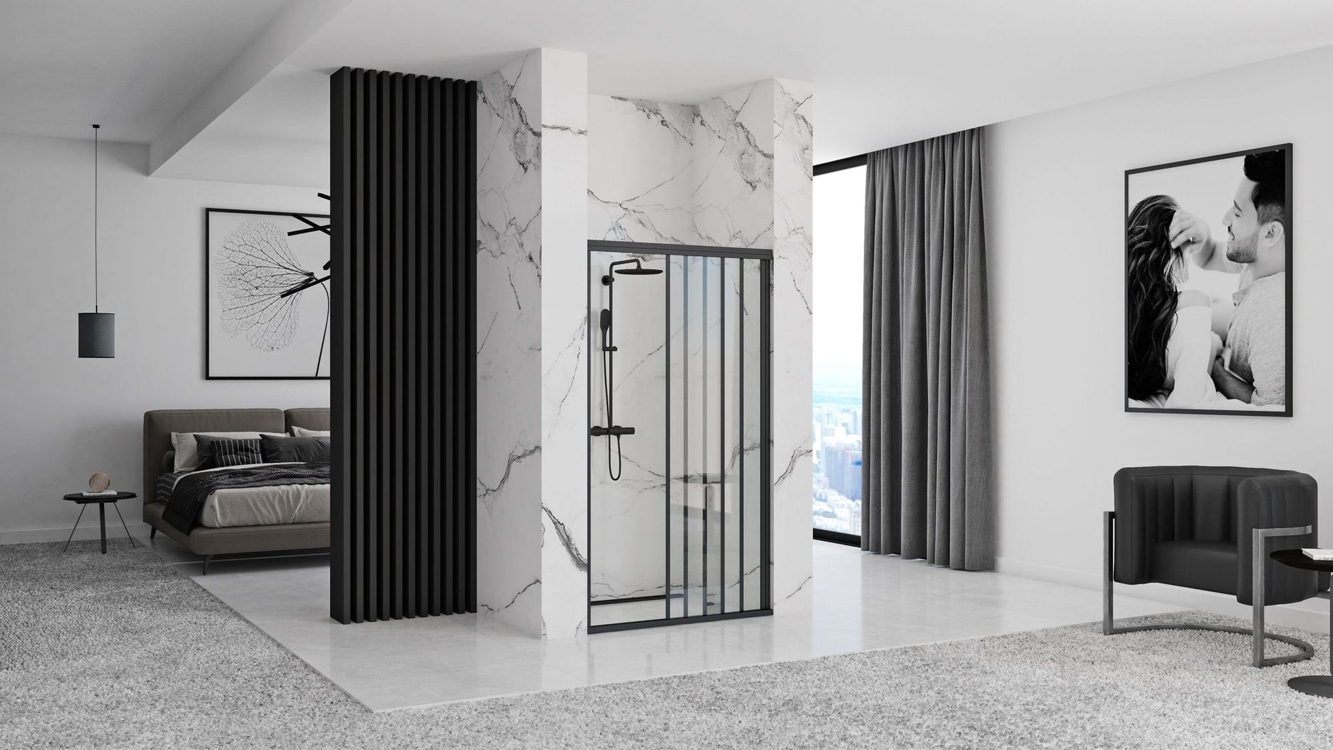 Usa pentru dus Rea Alex Black 100 4
