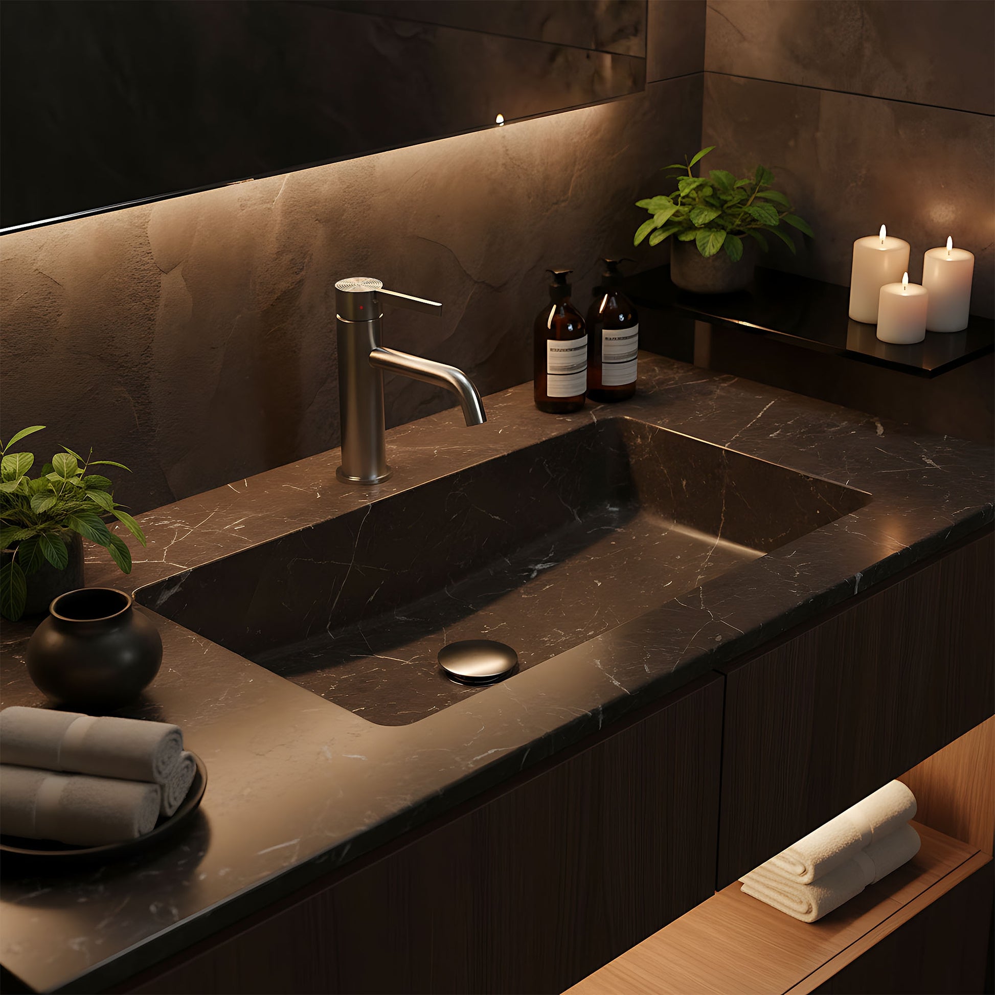 Baterie Pentru Baie Rea Foster Nickel Brush Low  3