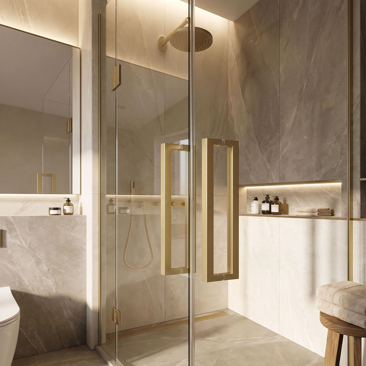 Mâner Pentru Ușa De Duș Rea 01 Brushed Gold 4