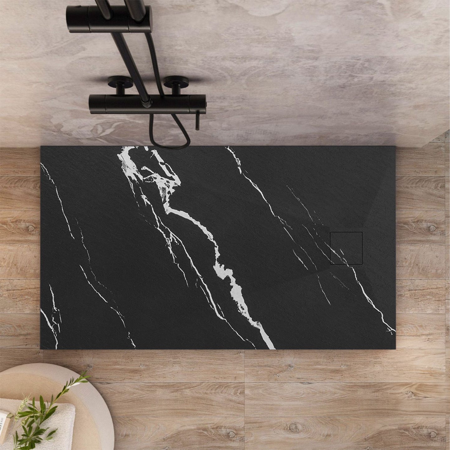 Cada de duș Magnum CARRARA BLACK 80x100  5