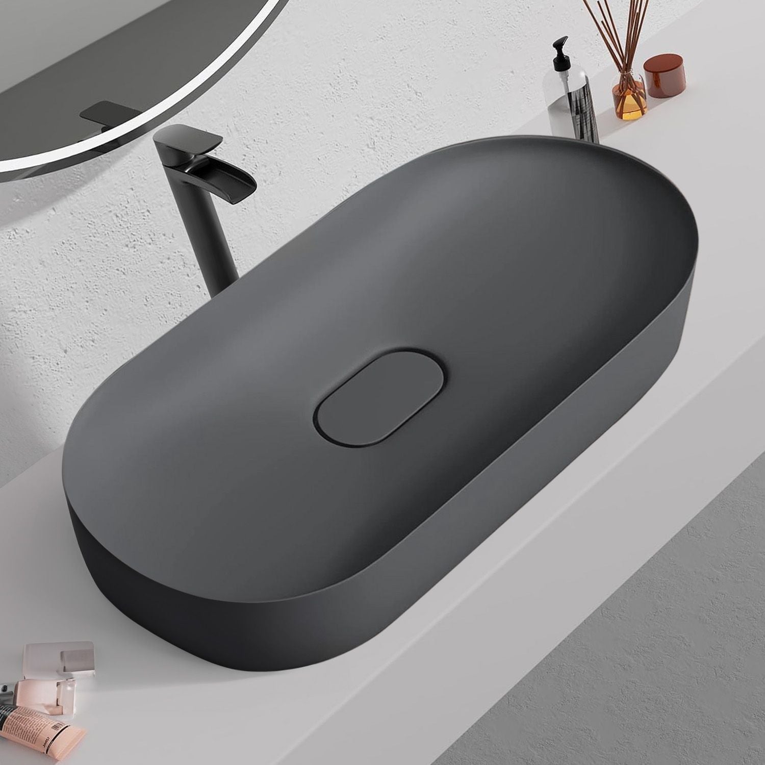 Lavoar pentru blat IRIS 71 CM GREY MATT 2