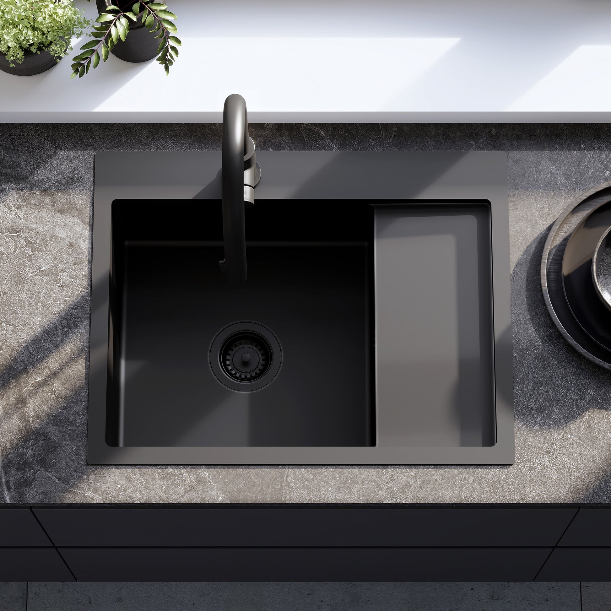 Chiuvetă Inox Fin Black fără robinet de bucătărie 3
