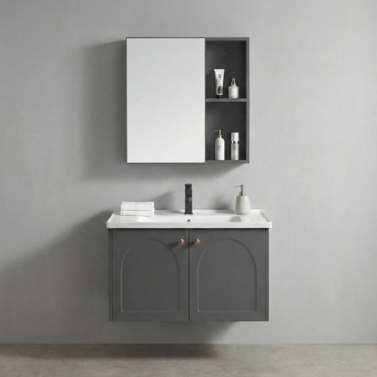 Set mobilier de baie cu lavoar Denver 60cm Grey  1