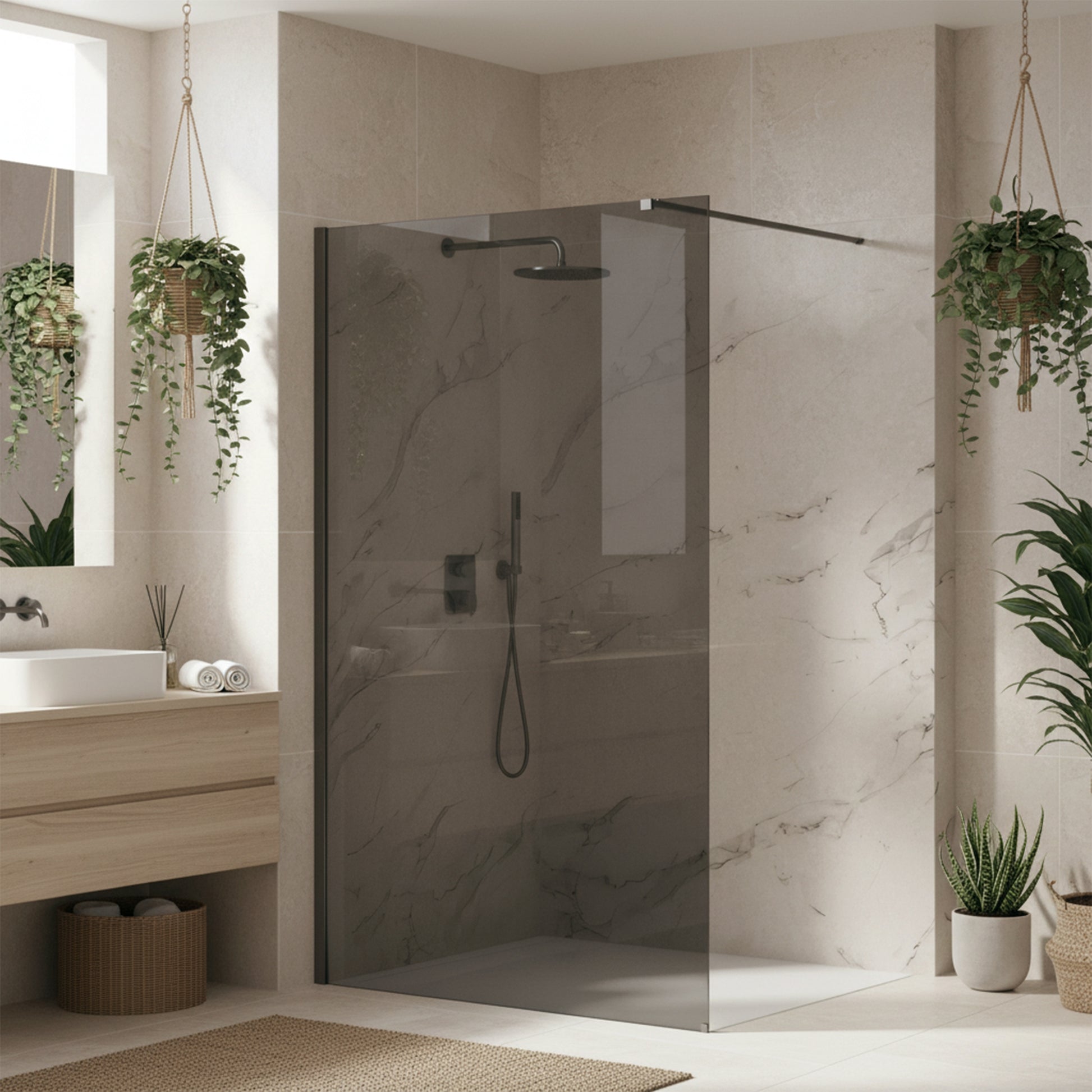 Paravan de dus Rea Flexi Grey / Titan 100  3