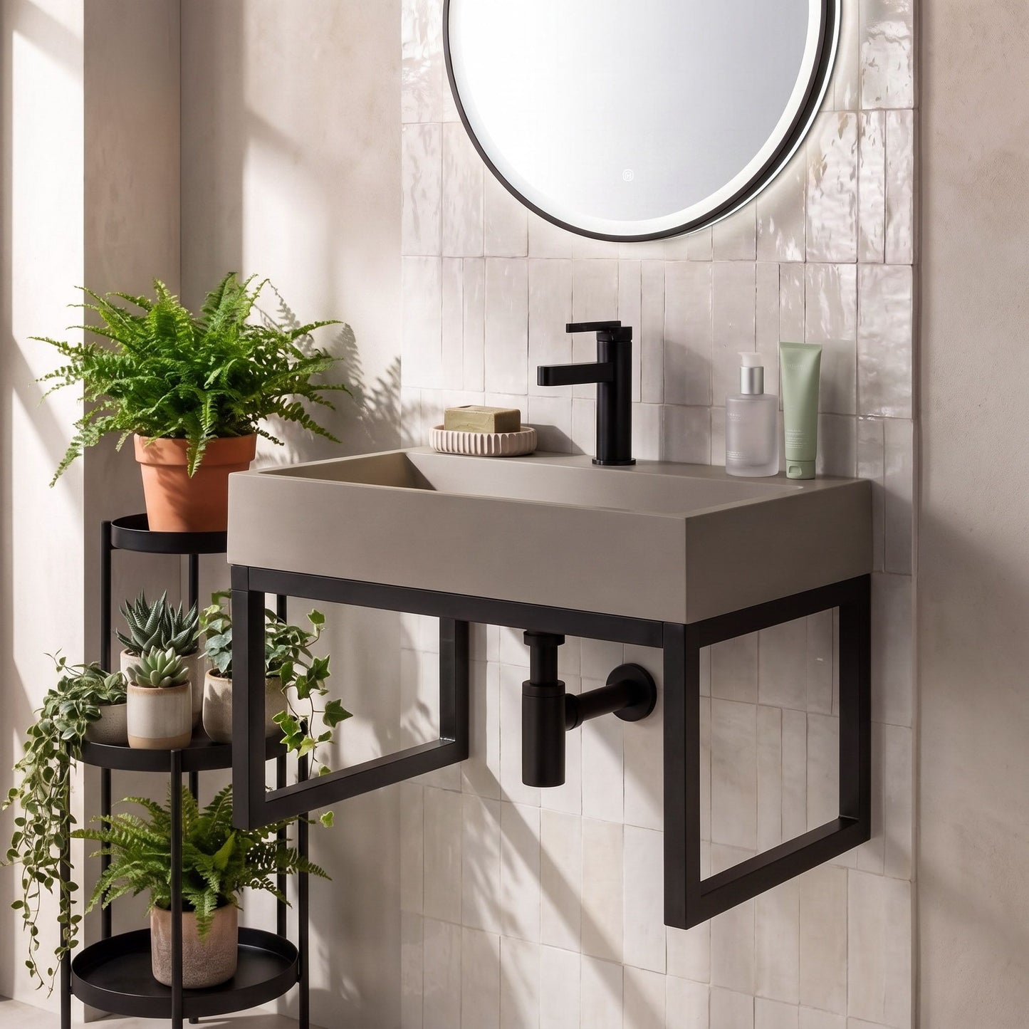 Lavoar Din Compozit Rea GOYA TAUPE 50CM + Cadru 3