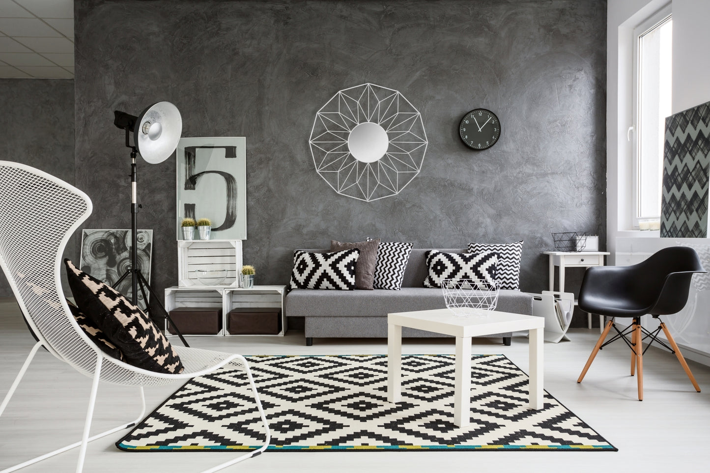 Oglindă Geometrică Albă 58 Cm  4