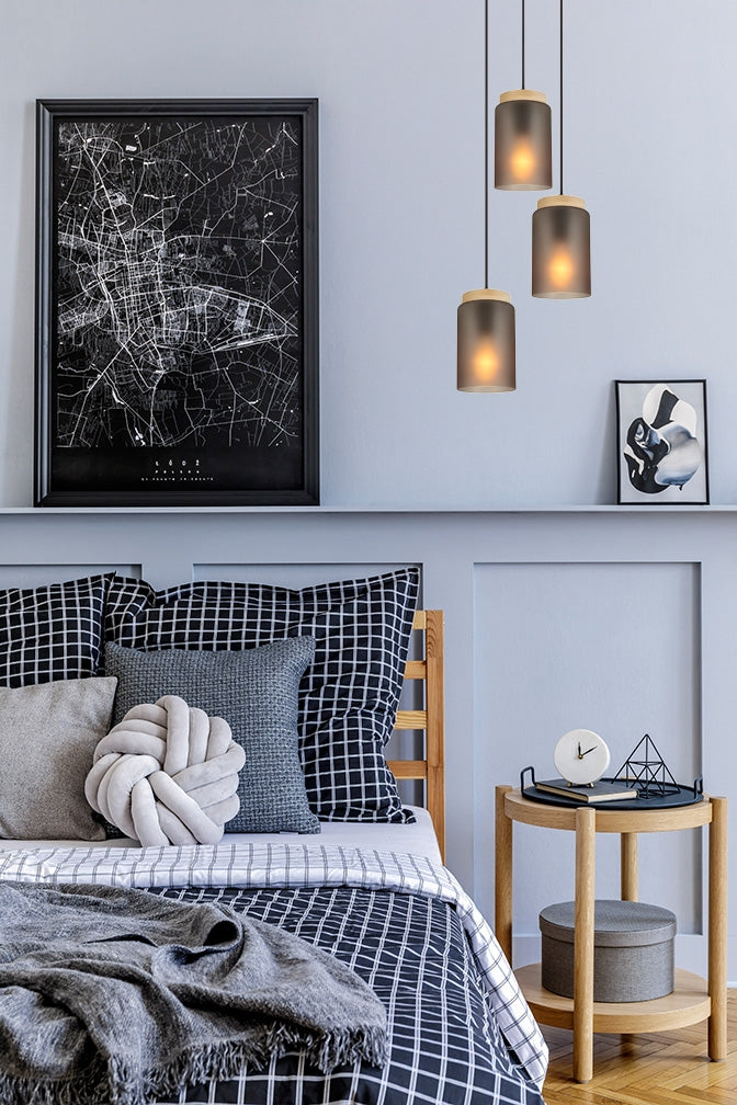 Lampă Suspendată APP1811-3CPR Frosted Grey  3