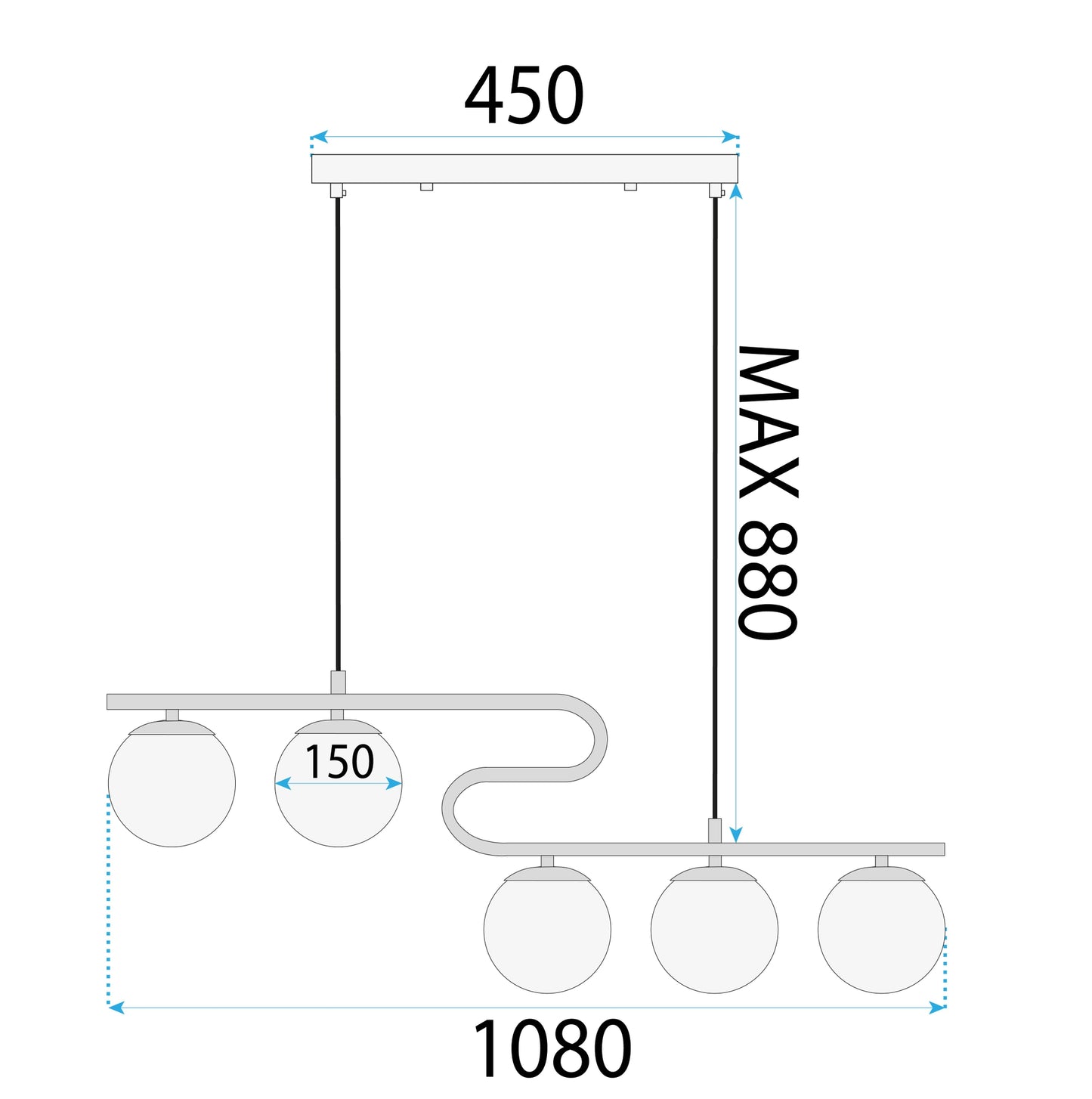 Lampă Suspendată APP1599-5CP Gold  7