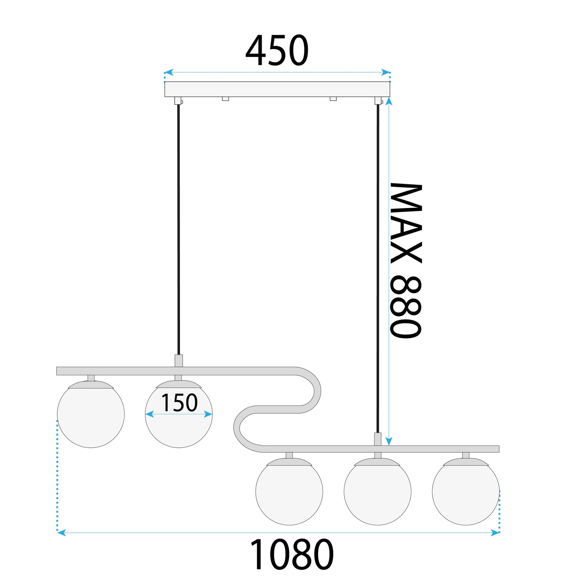 Lampă Suspendată APP1599-5CP Gold  7