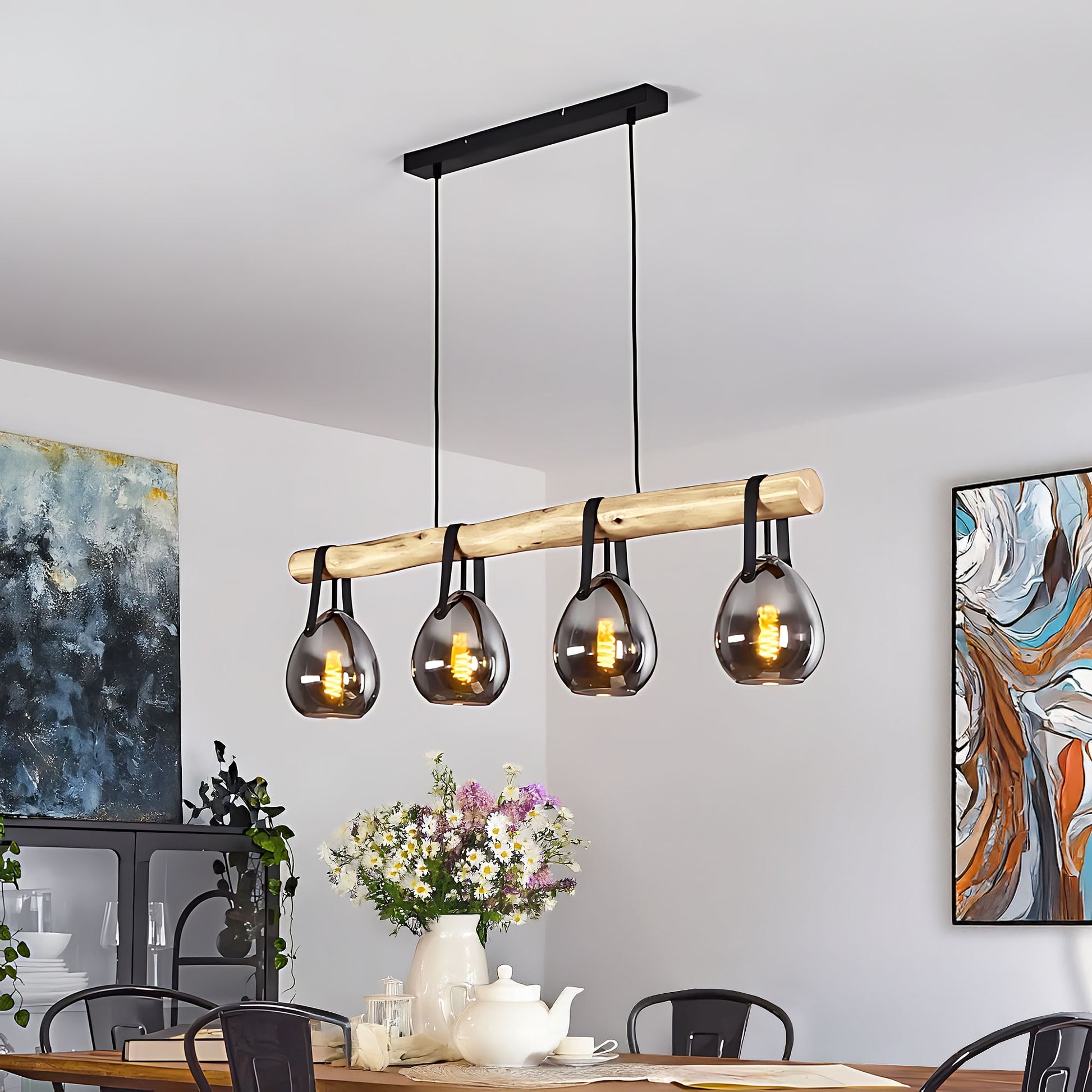 Lampă De Tavan APP1775-4CP Wood Grey  2