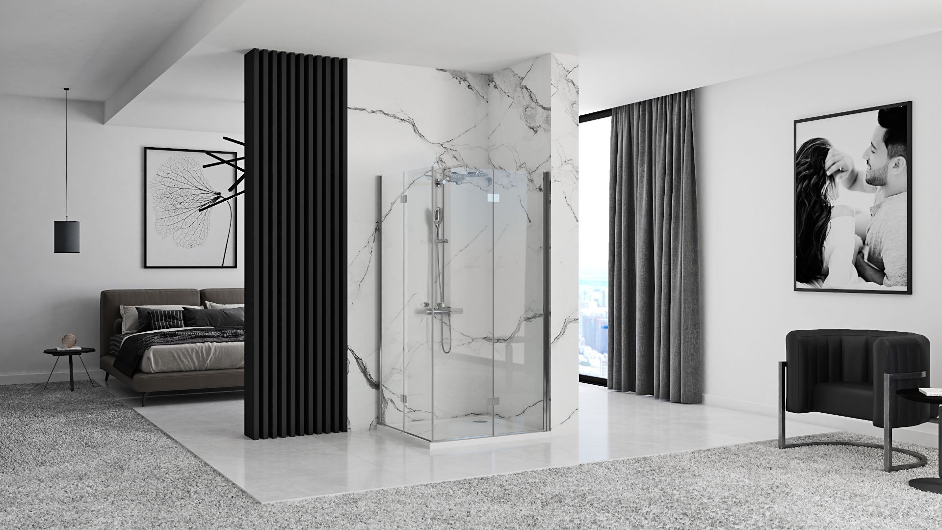 Cabina de dus pliabil Rea Fold N2 Modul 90x90 6