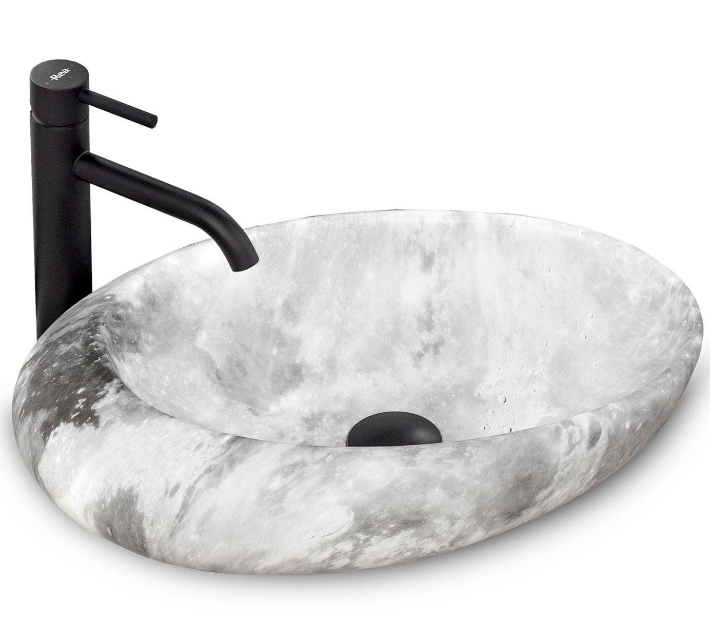 Lavoar pentru blat Rea Roxy C Stone L.GREY 1