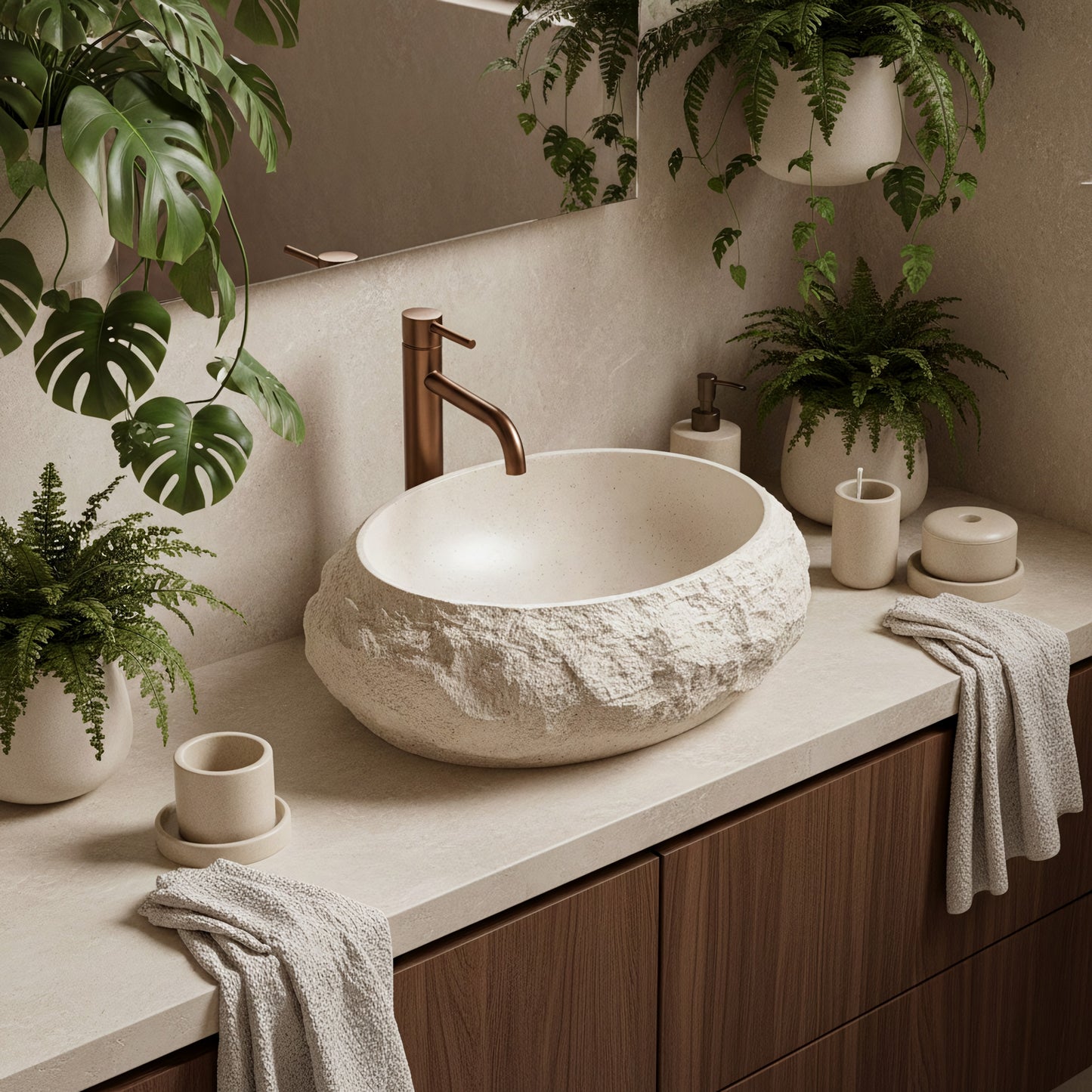 Lavoar pe blat Mika Warm Beige  4