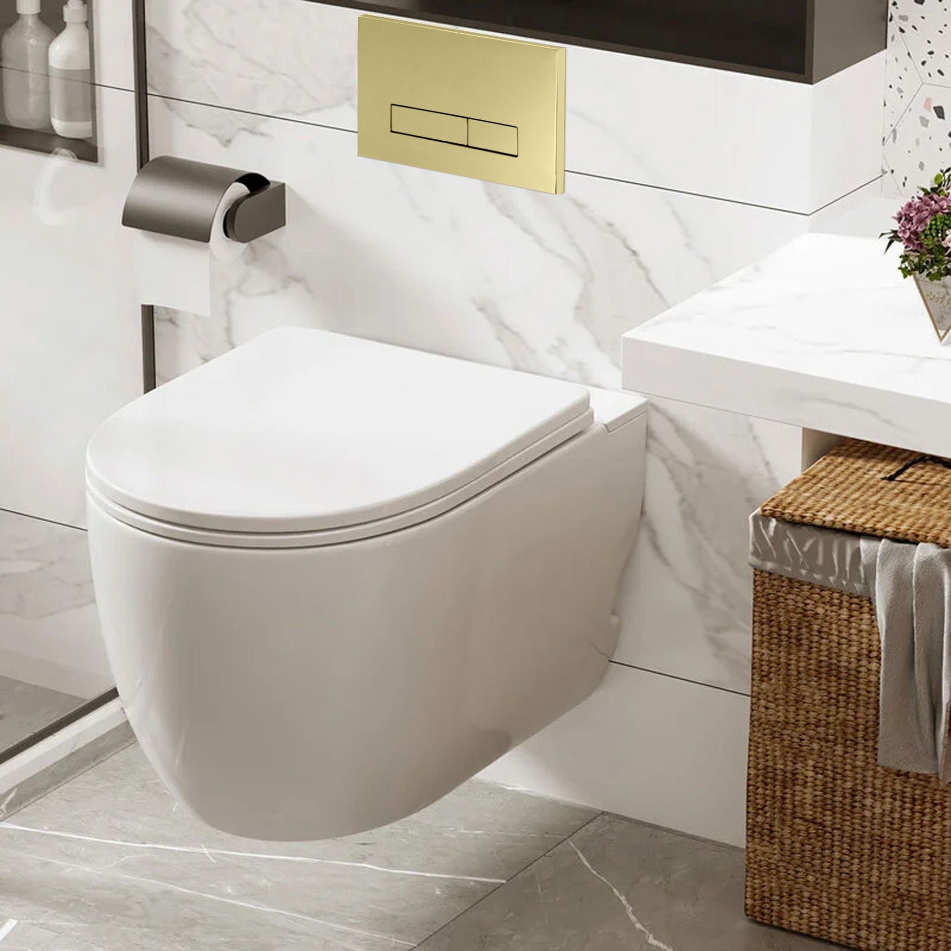 Buton tip H pentru cadru WC  Gold  4