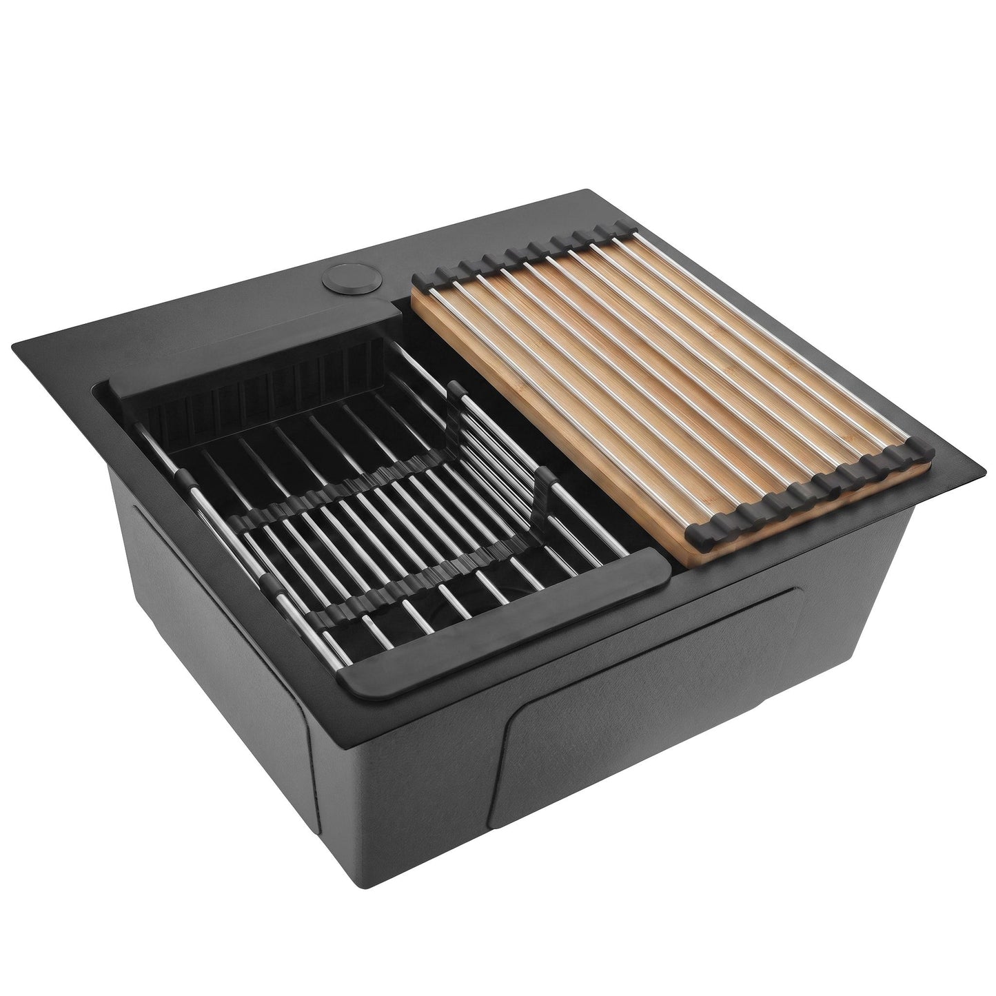 Chiuvetă Din Oțel Cu Set De Accesorii 3 Buc. REA Leo 50 Black Accesorii Gri 13
