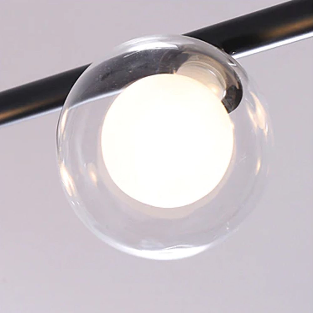 Lampă de tavan din sticlă industrială si metal, negru APP754-8CP  4