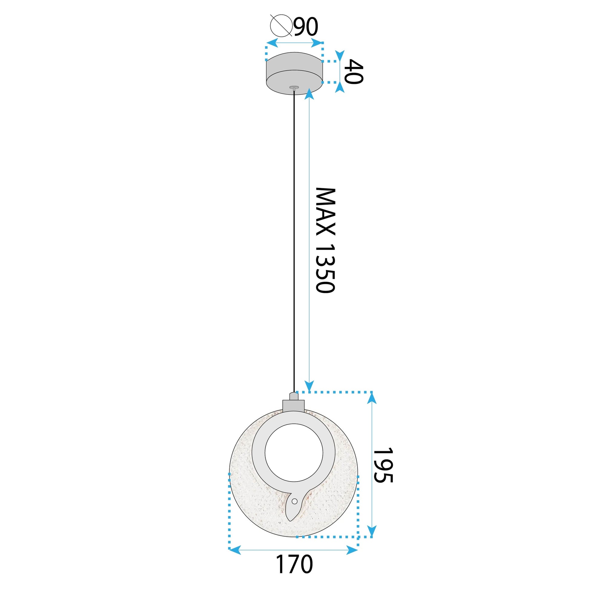 Lustră Cu Cristale Suspendată Lhj110-1cp Light Rose Gold  8