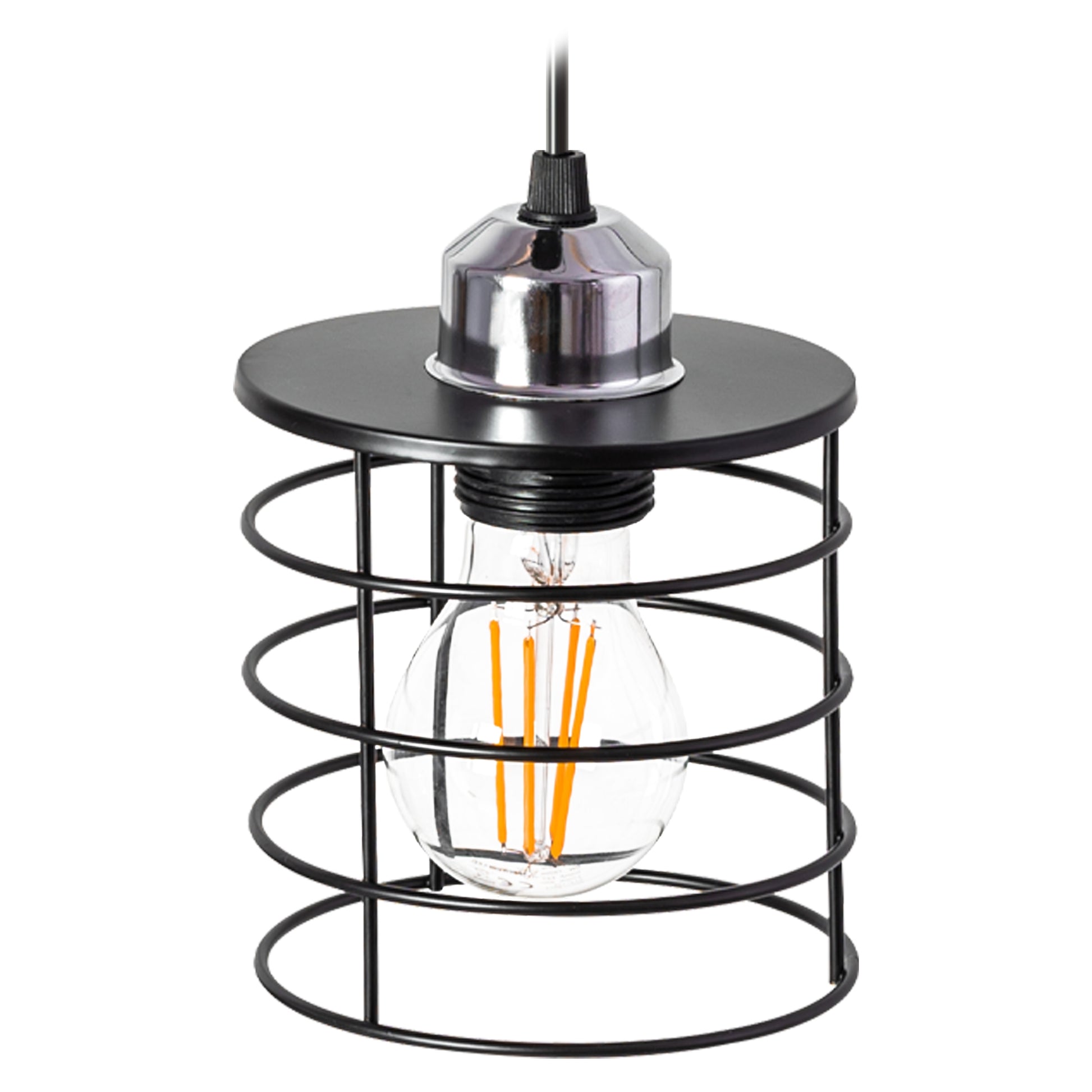 Lampă De Tavan Suspendată Triple Metal Loft Negru 392204  3