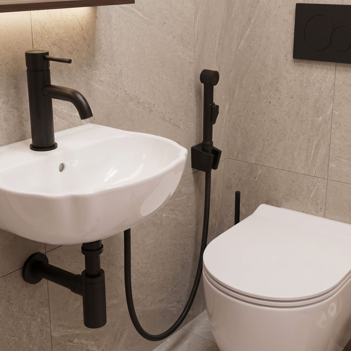 Baterie Lavoar Cu Bidetta Rea Lungo Black 3