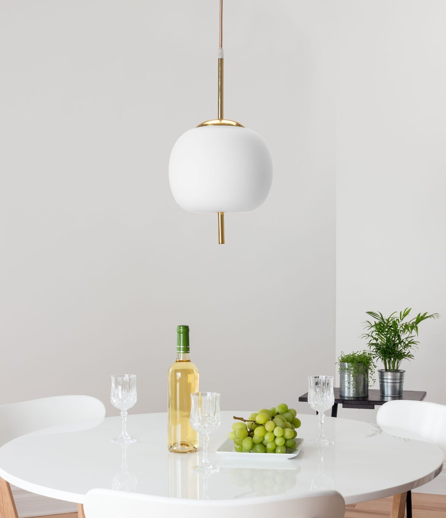 Lampa DE TAVAN SUSPENDABILA din sticla Sfera alb Auriu APP669-1CP  5