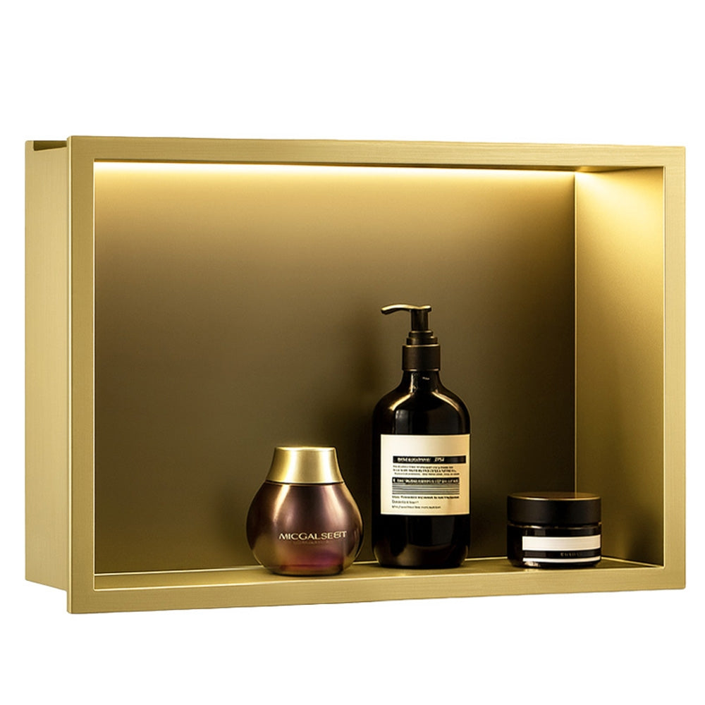 Raft Baie Incastrat Perete Led 30x45 Brush Gold  4