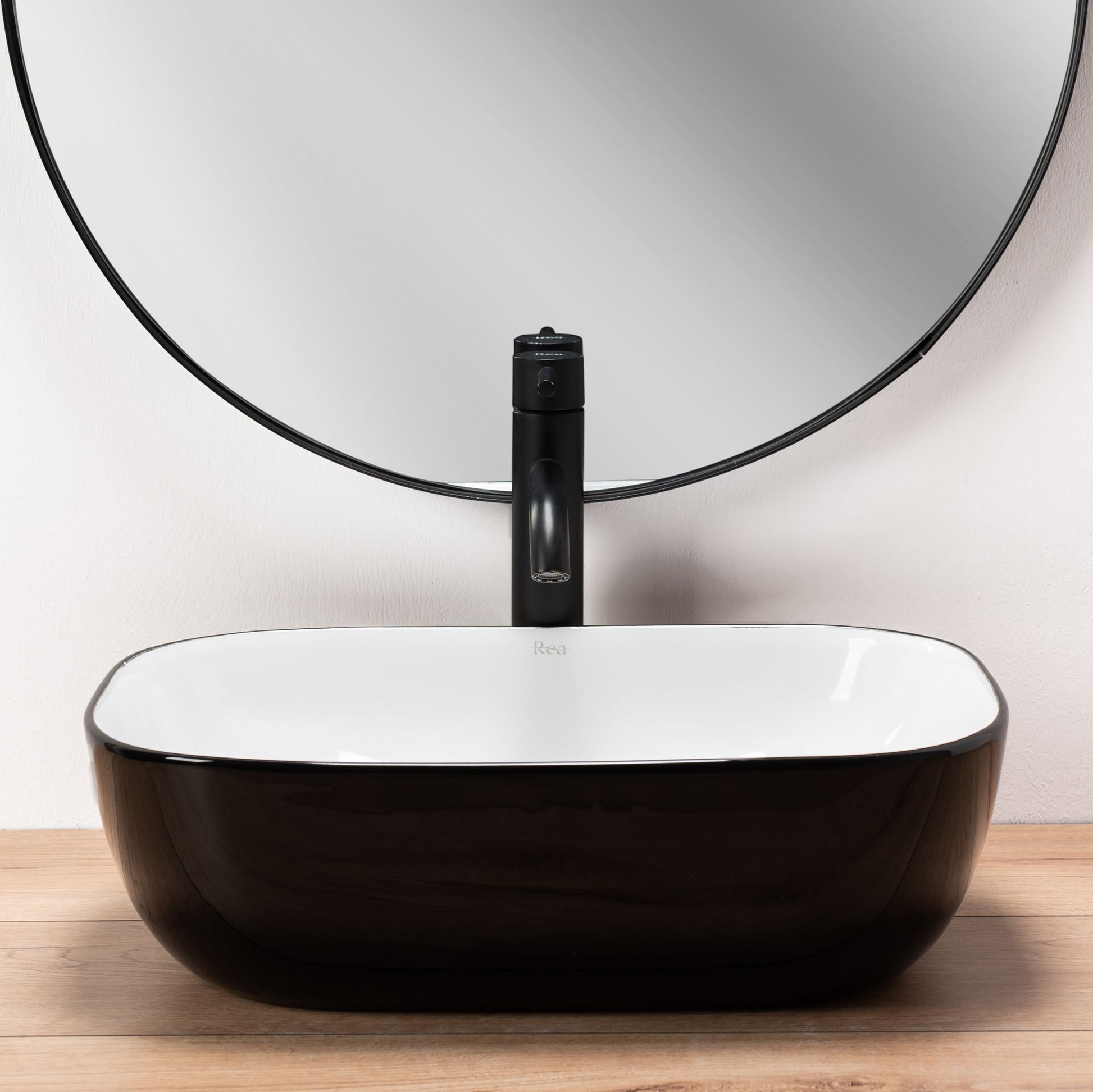 Lavoar pentru blat Rea Belinda Alb Negru White Black 3