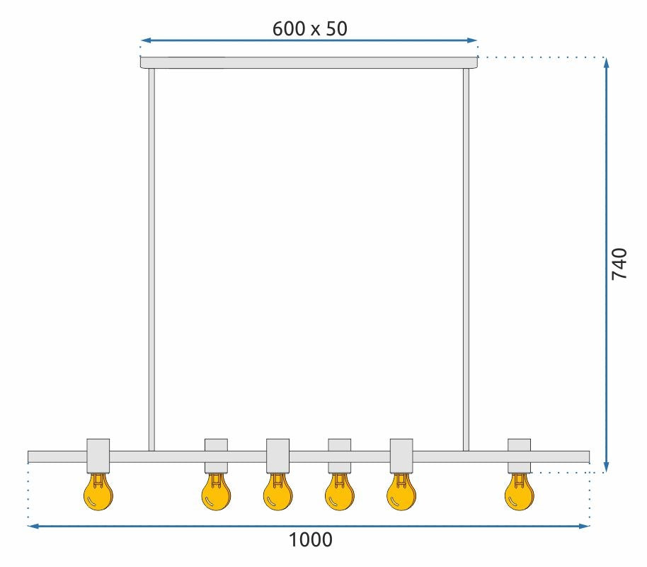 Lampă De Tavan Din Metal, Negru Industrial APP480-6CP  6